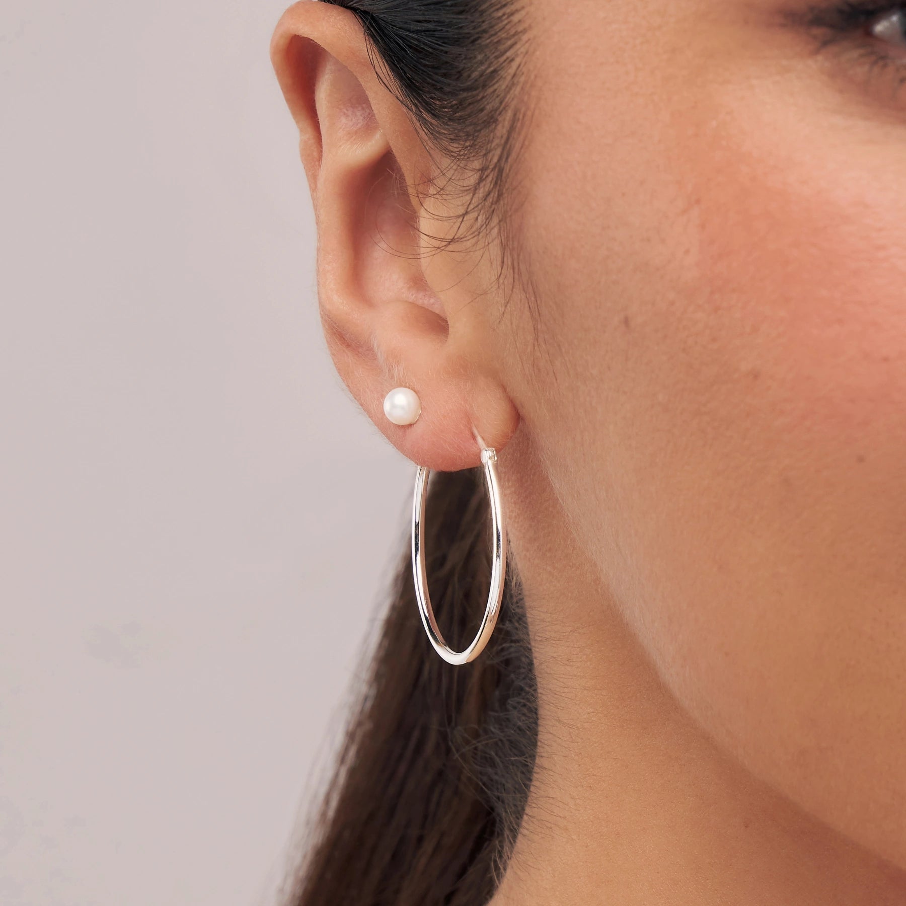 Silver Tiny Pearl Stud Earrings