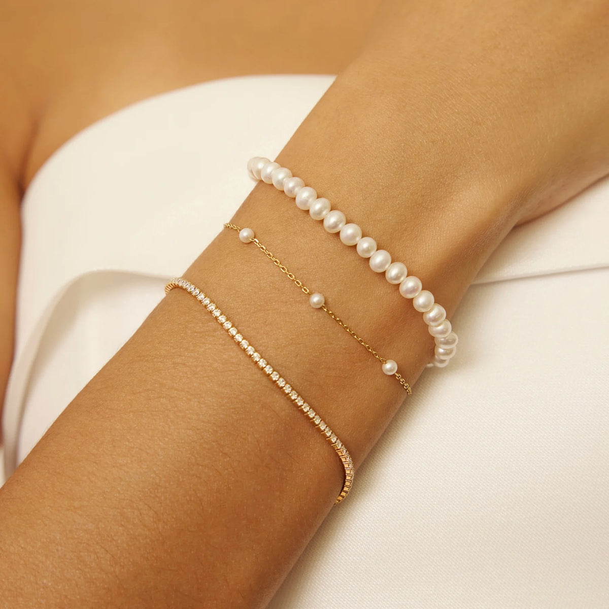Gold Diamond Style Tennis Bracelet