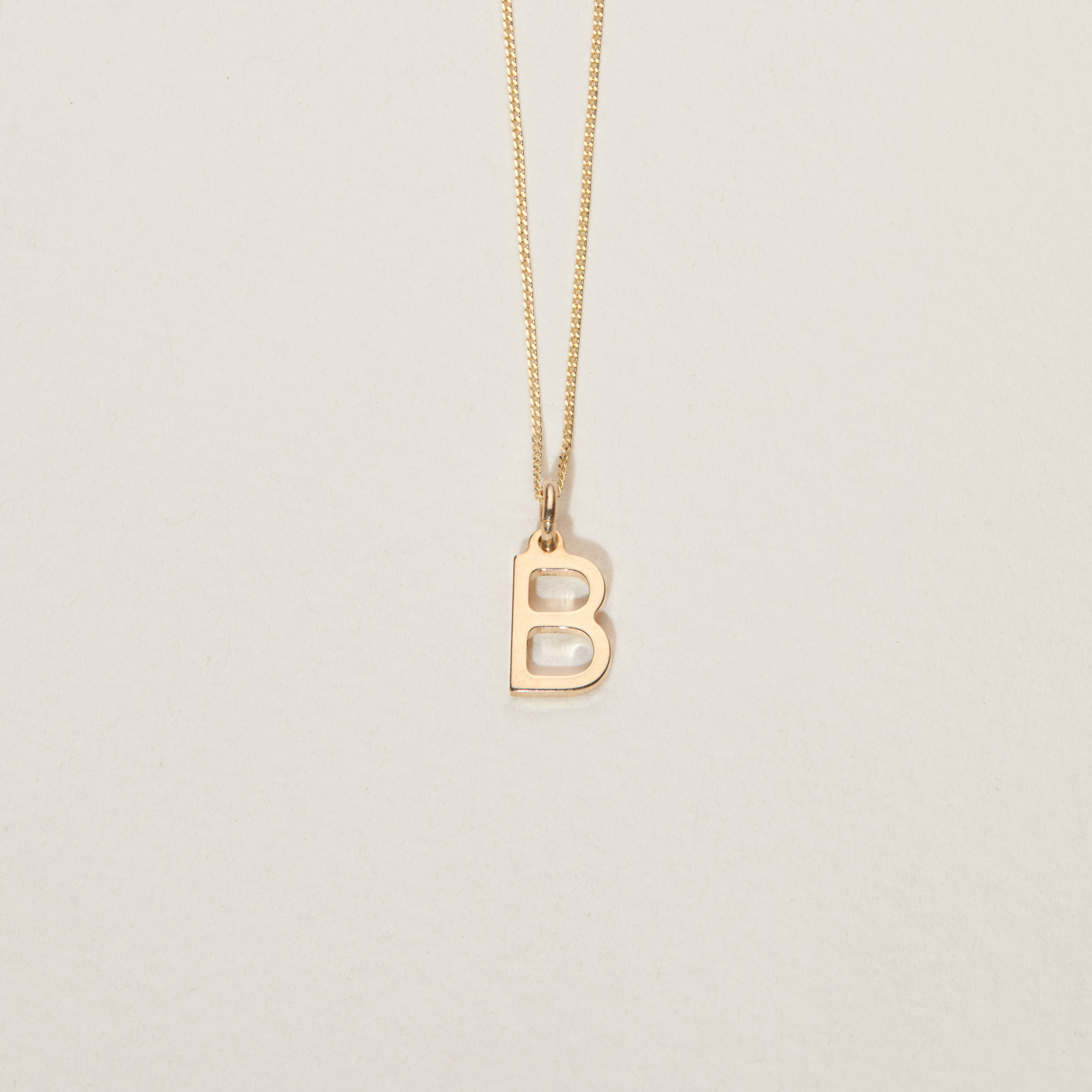 Solid Gold Initial Letter Necklace