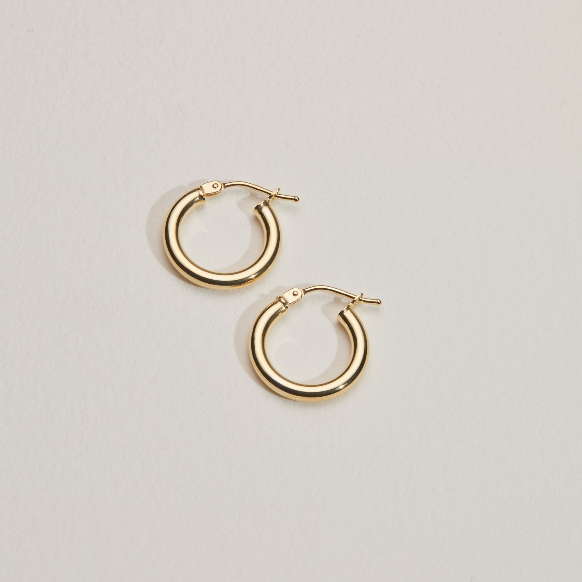 Solid Gold Small Rounded Hoop Earrings