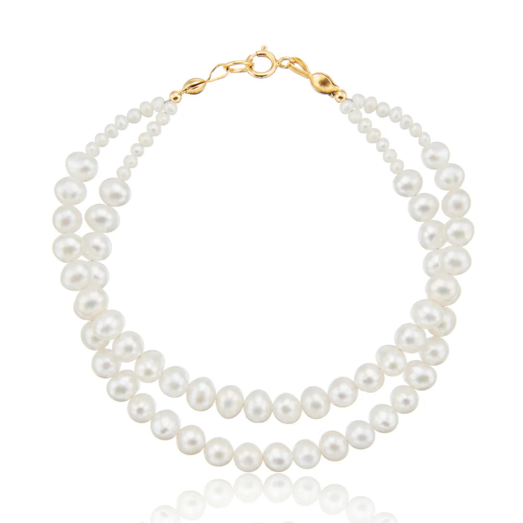 Gold Double Pearl Bracelet