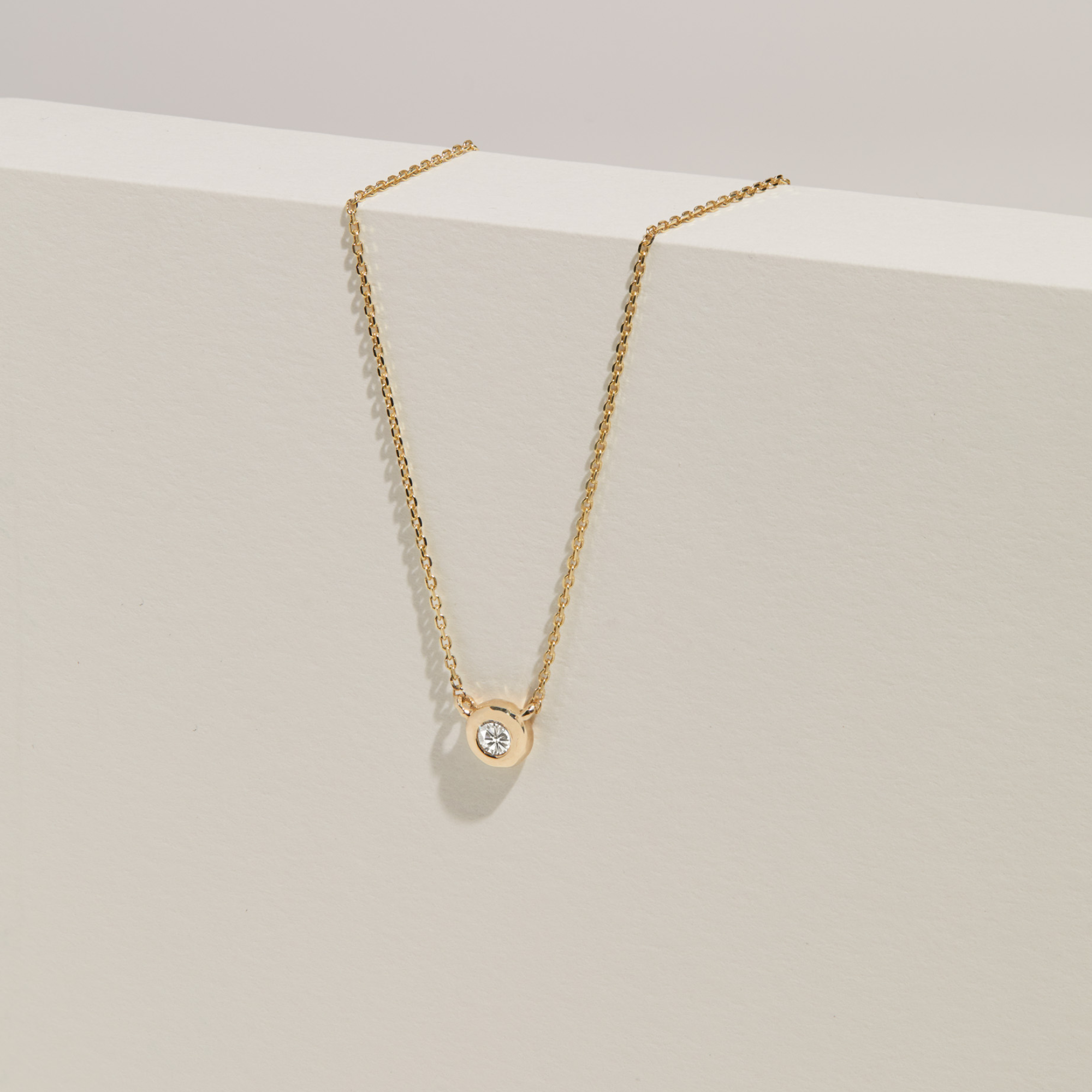 Solid Gold Floating Diamond Necklace