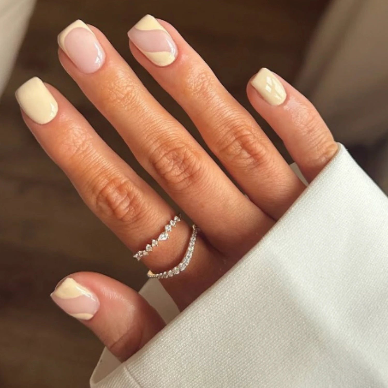 Gold Diamond Style Curve Ring