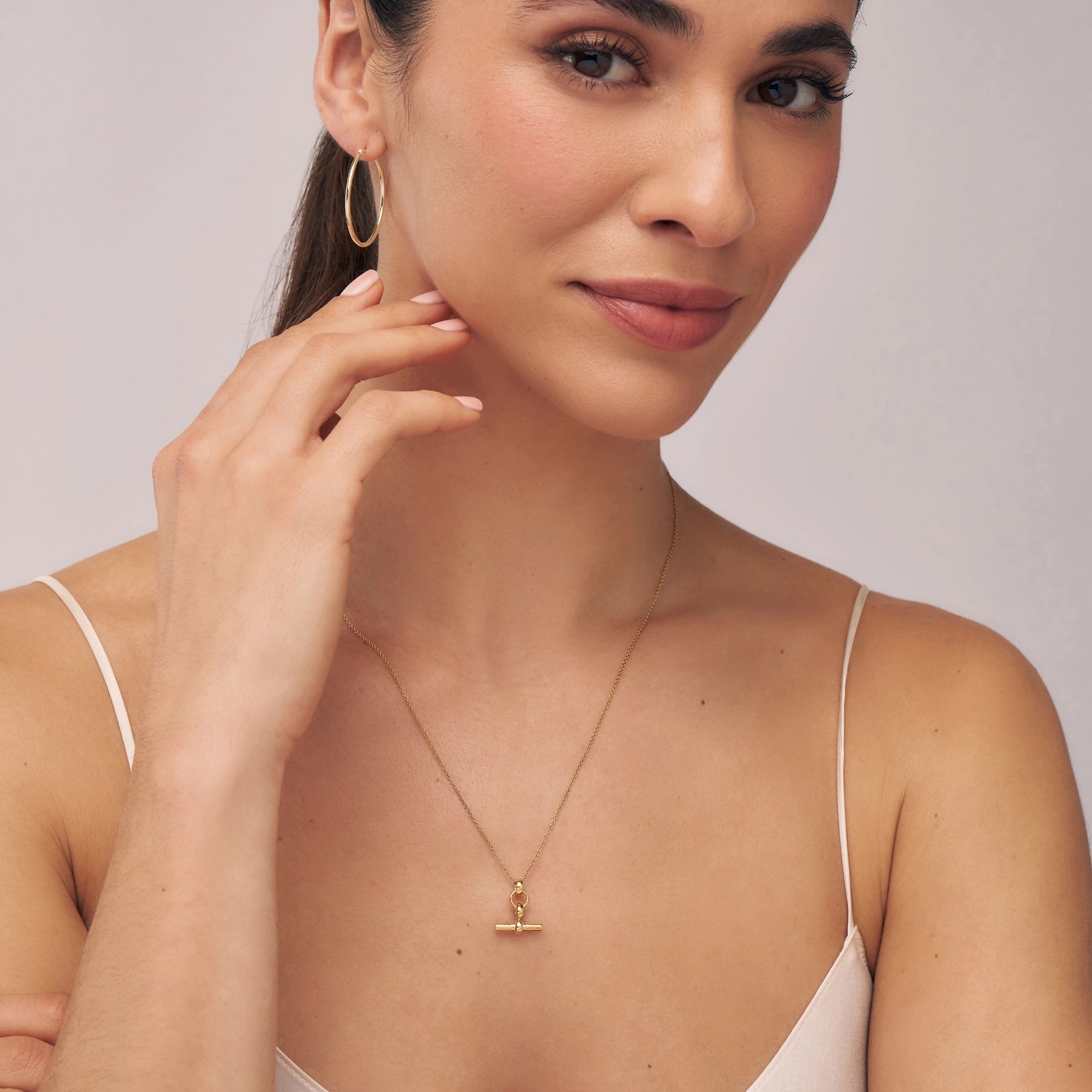 Gold Mini T-Bar Necklace