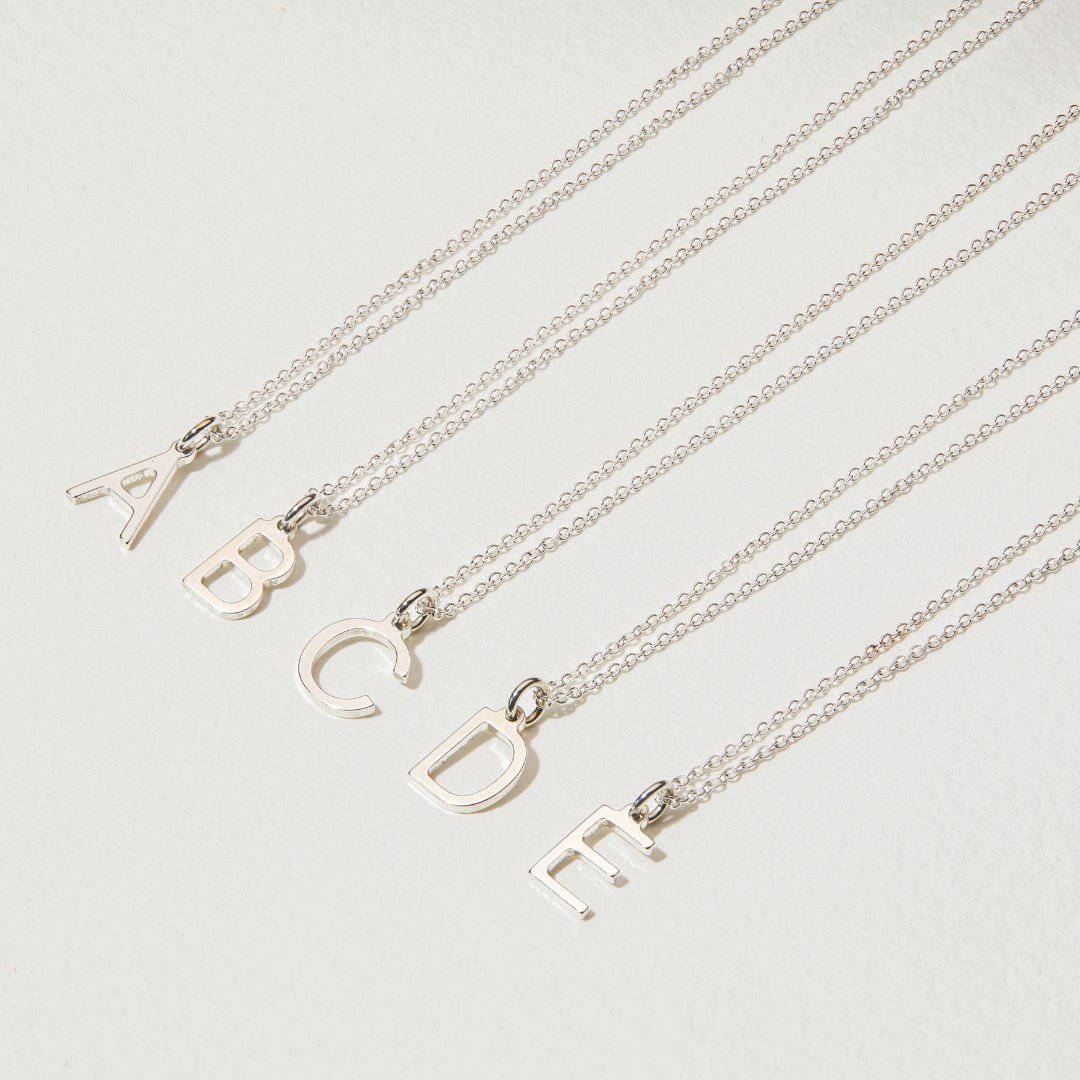 Silver Initial Letter Necklace