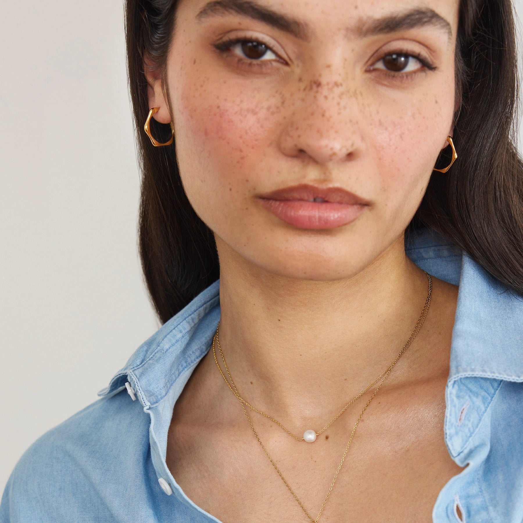 Gold Bamboo Hoop Earrings