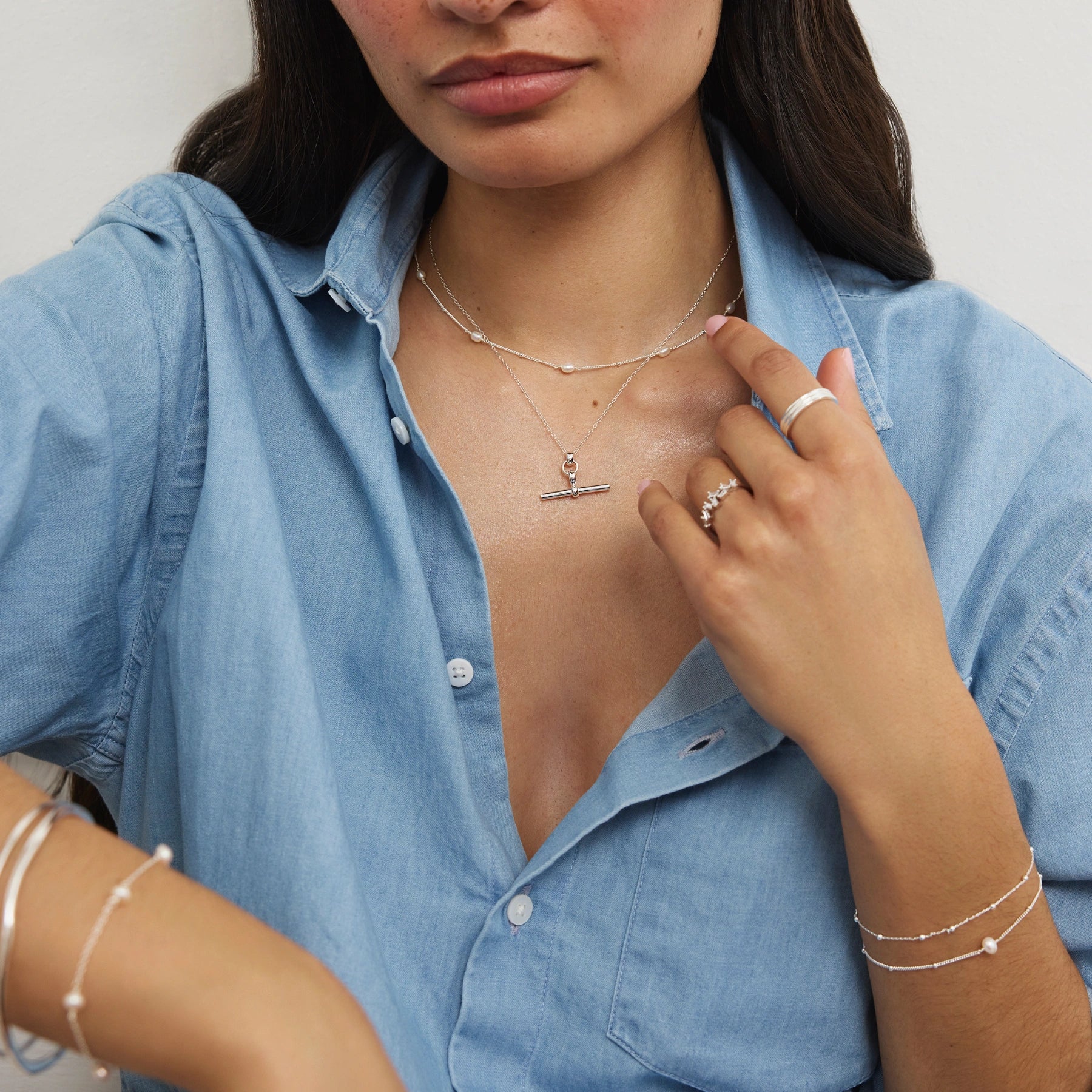 Silver T-Bar Necklace