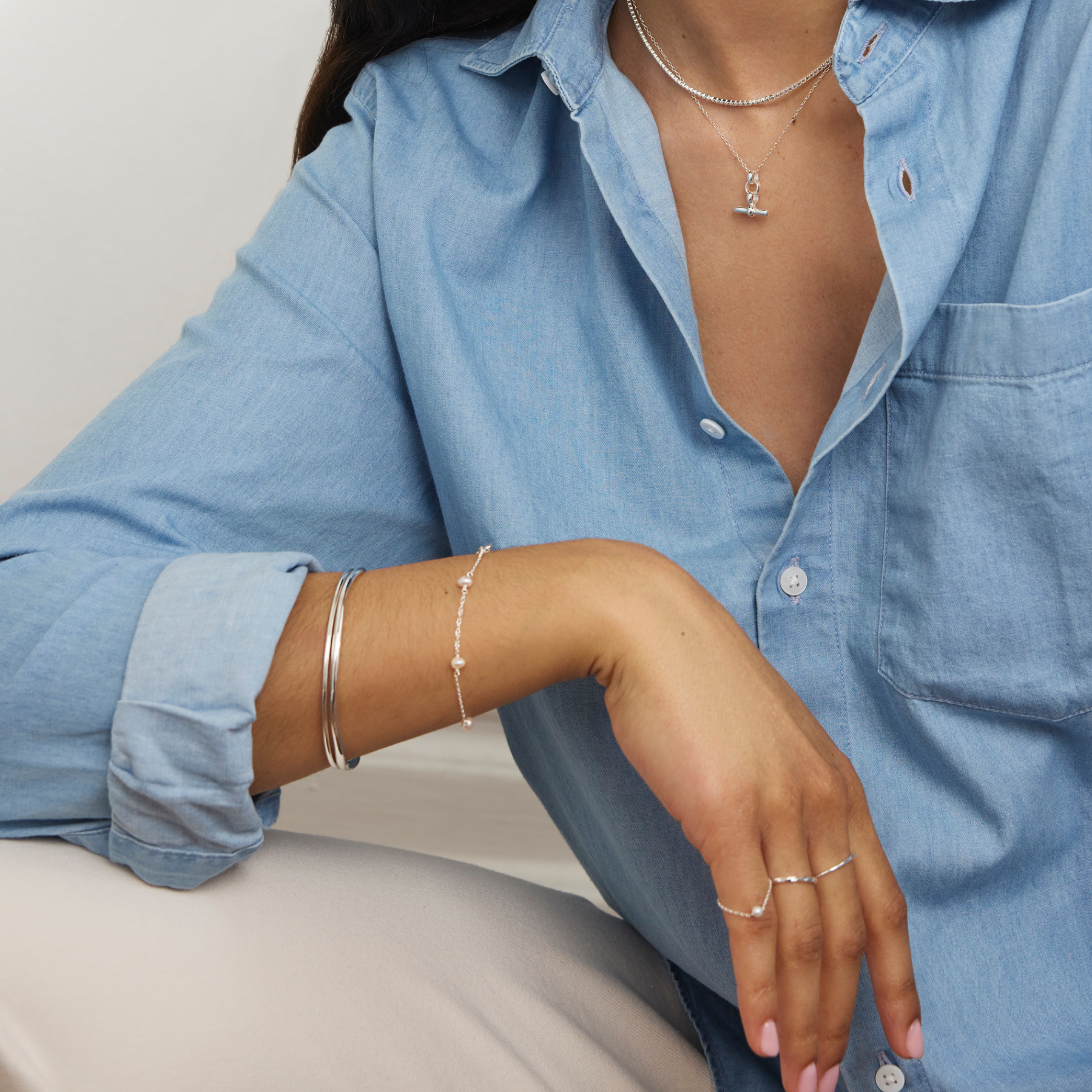 Silver Wave Bangle