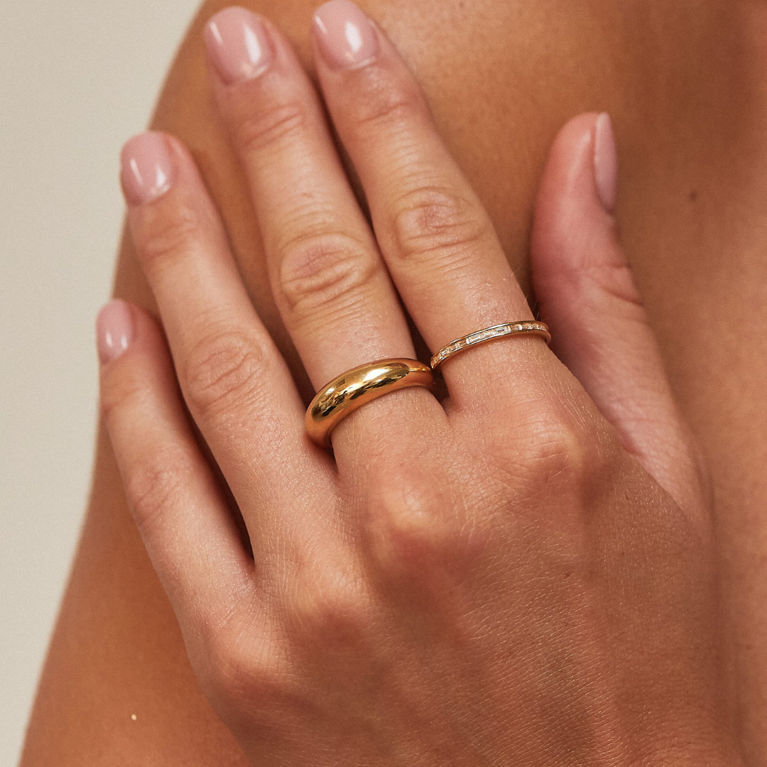 Gold Plain Dome Ring