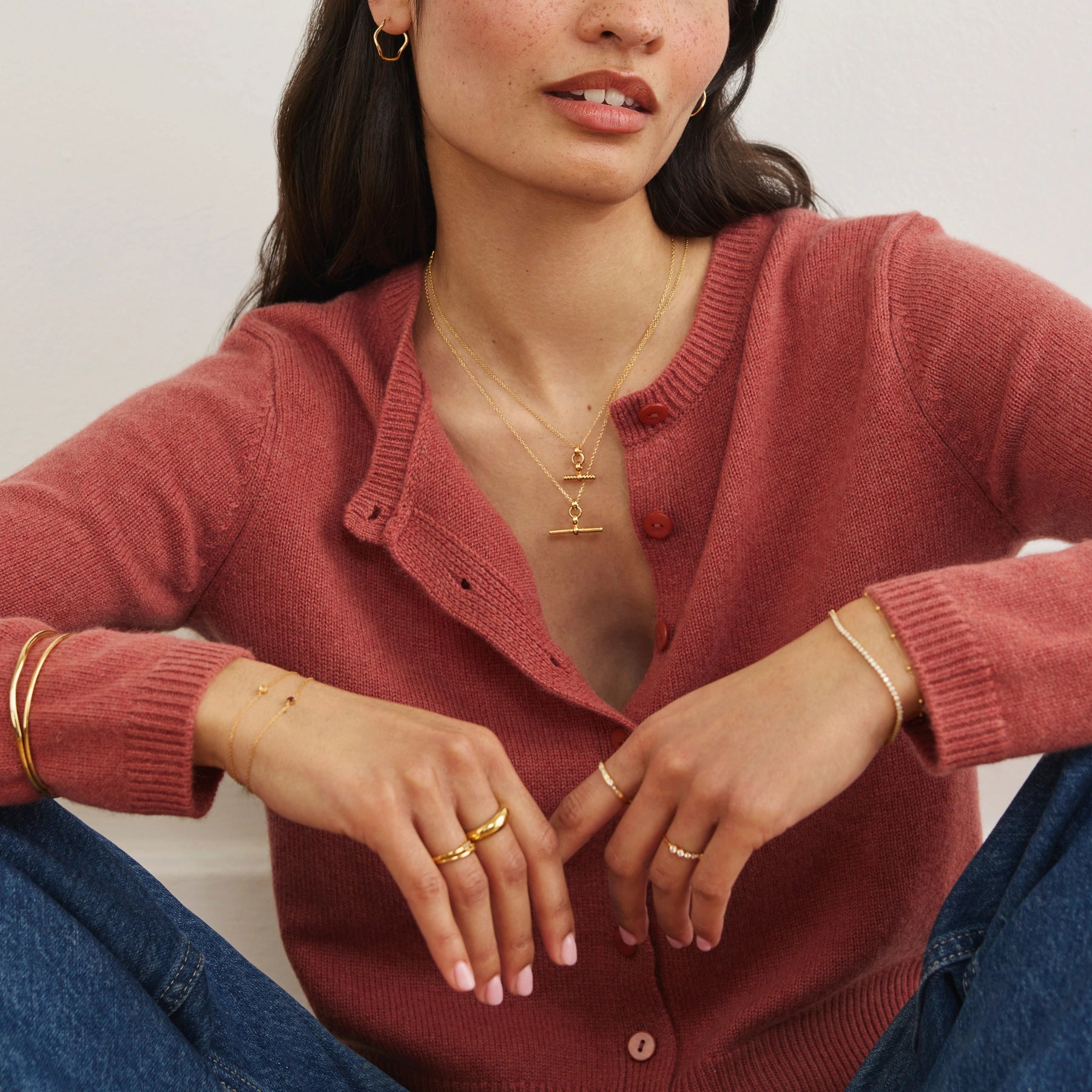 Silver Wavy Curve Hoop Earrings