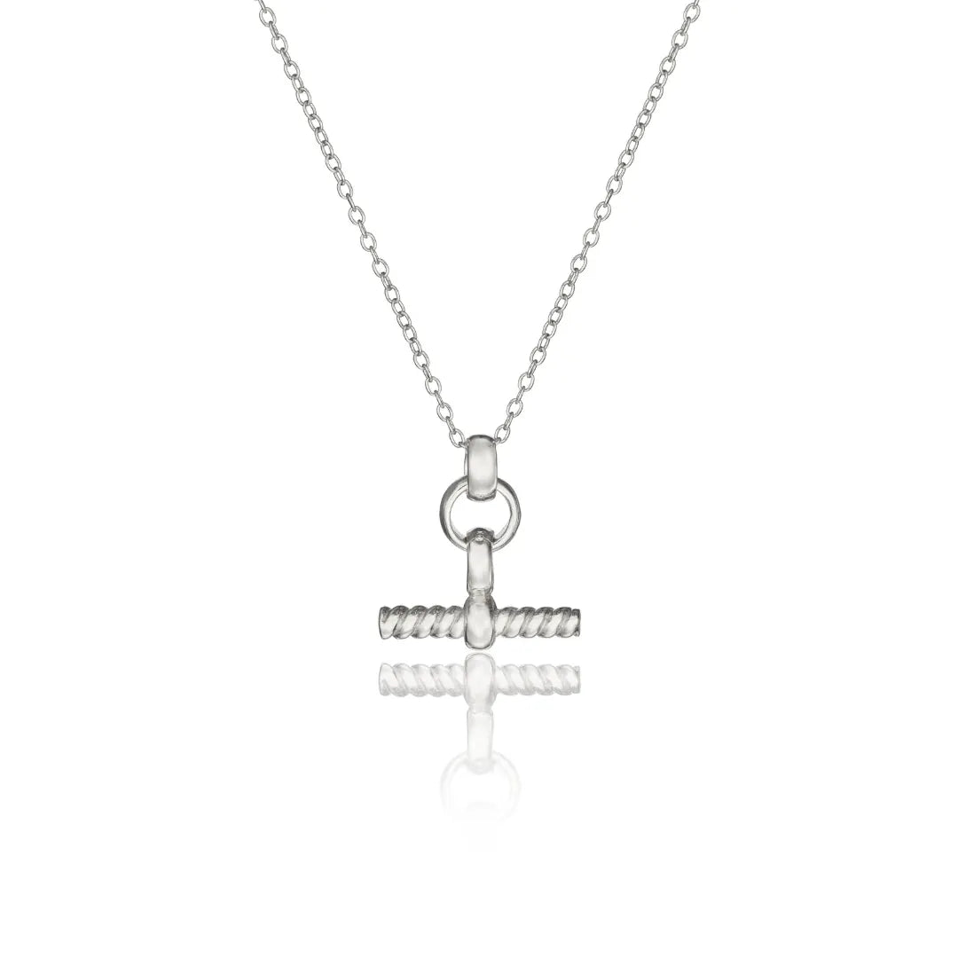 Silver Mini Twisted T-Bar Necklace