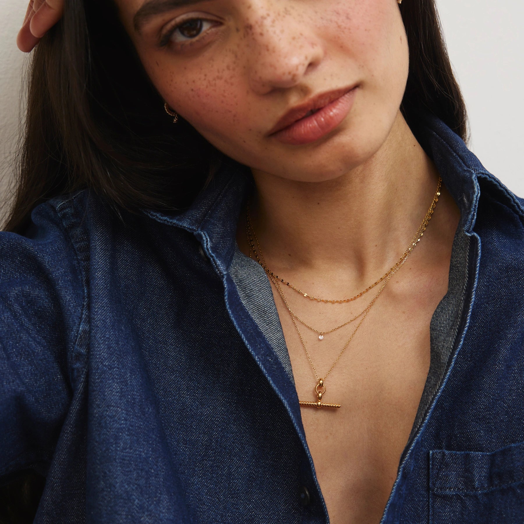Silver Twisted T-Bar Necklace