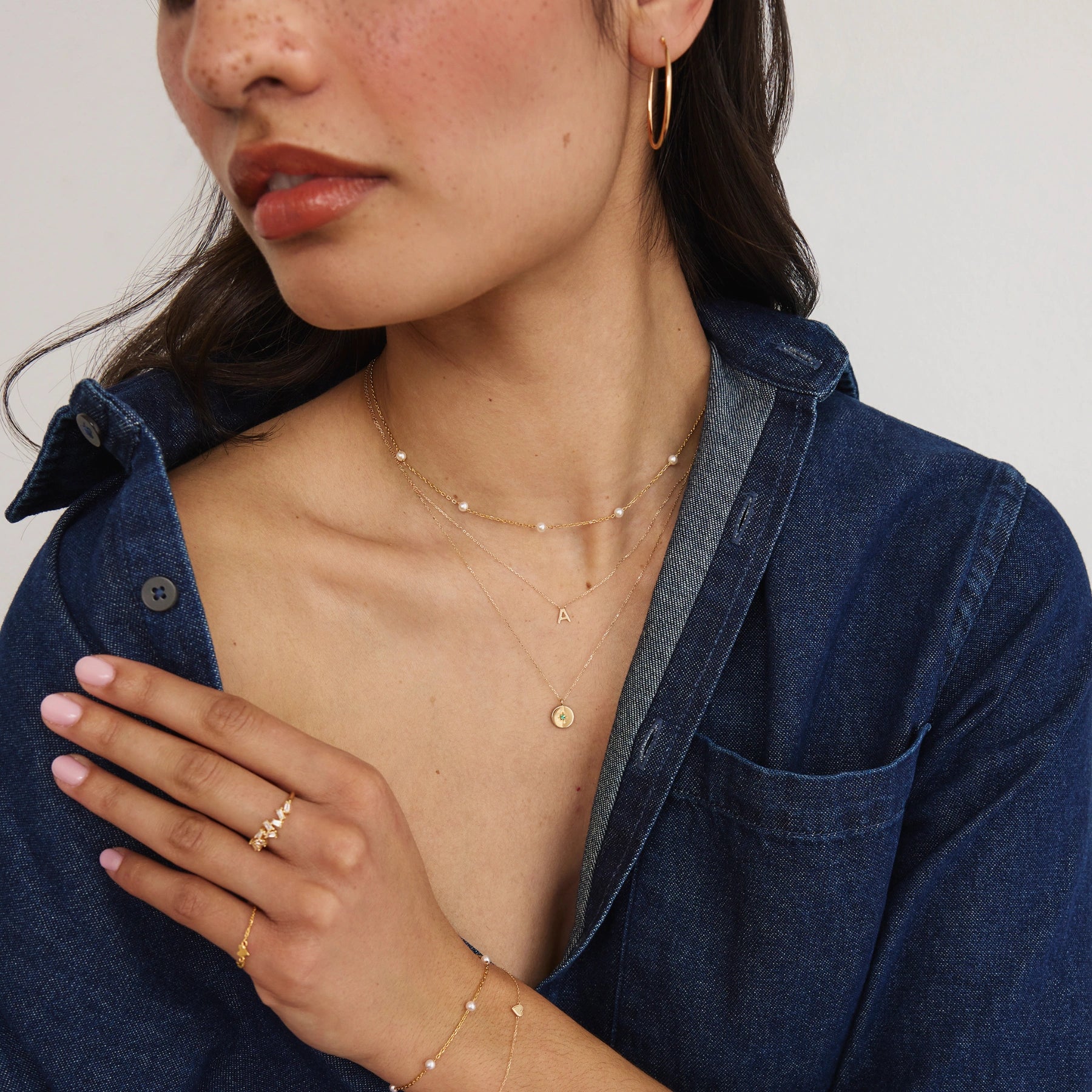 Silver Small Coin Star Necklace
