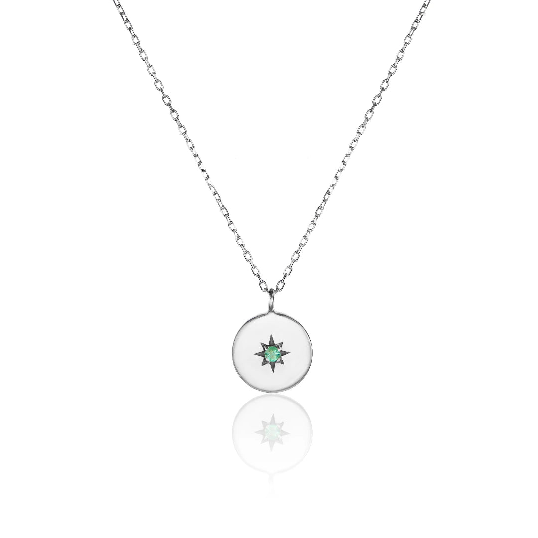 Silver Small Coin Star Necklace
