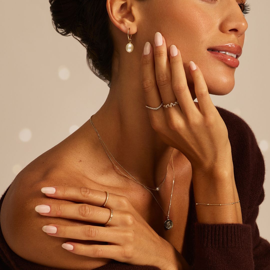 Gold Diamond Style Curve Ring