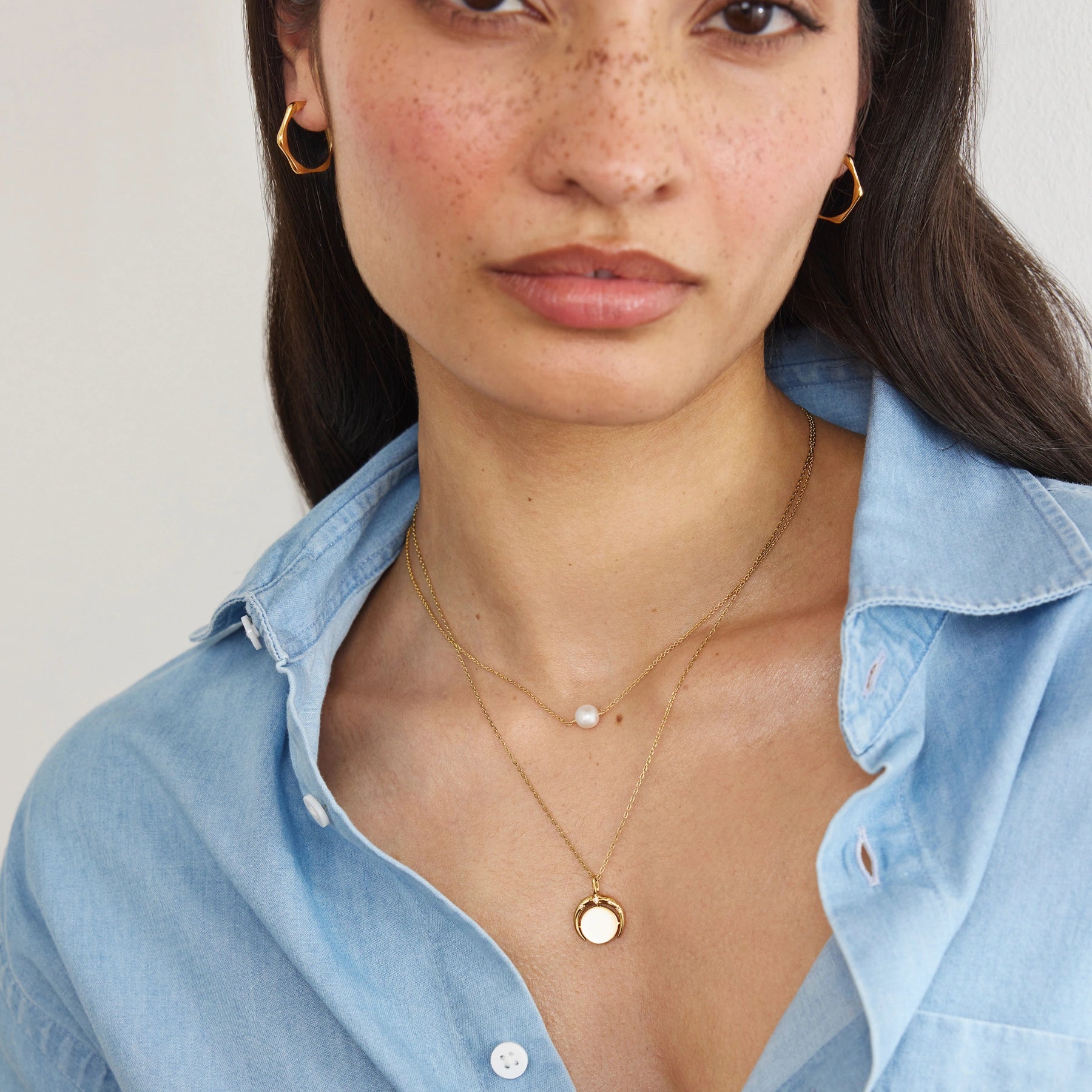 Silver Bamboo Hoop Earrings