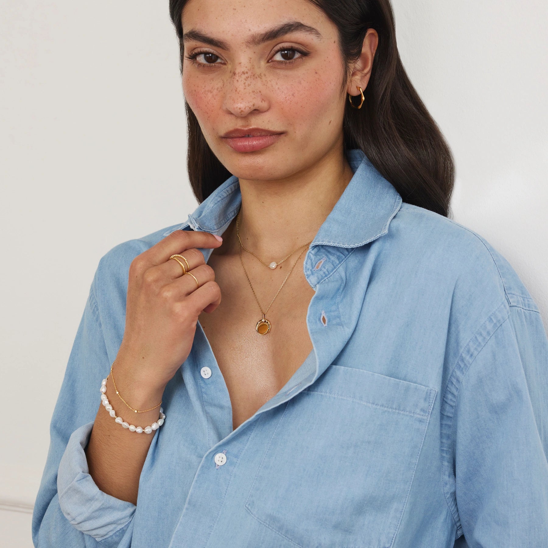 Silver Bamboo Hoop Earrings