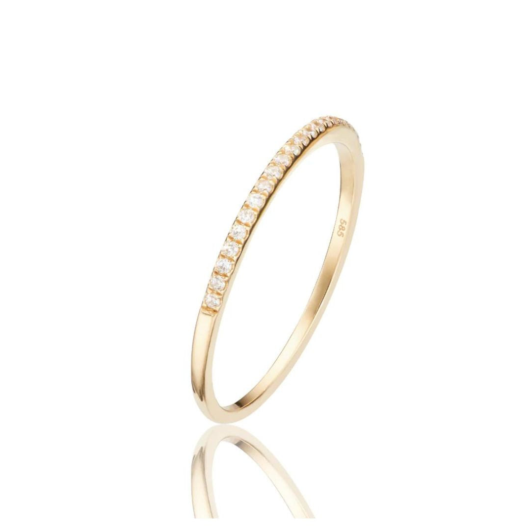 Gold Diamond Style Half Eternity Ring