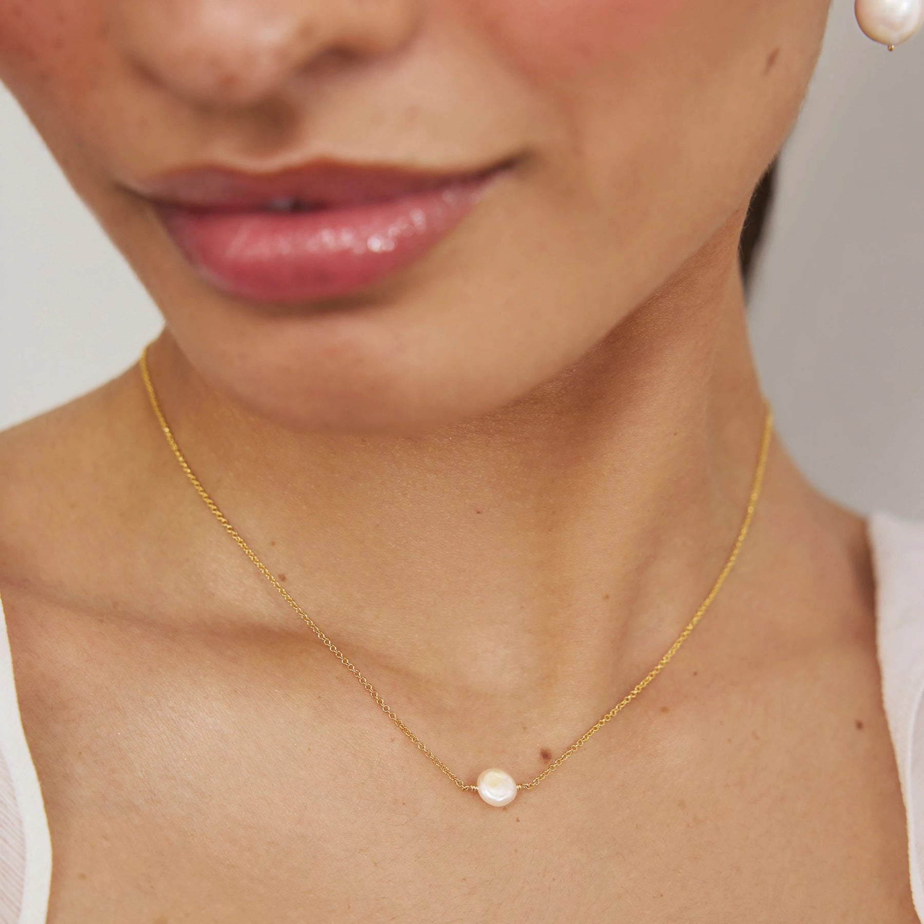 Gold Single Baroque Pearl Choker