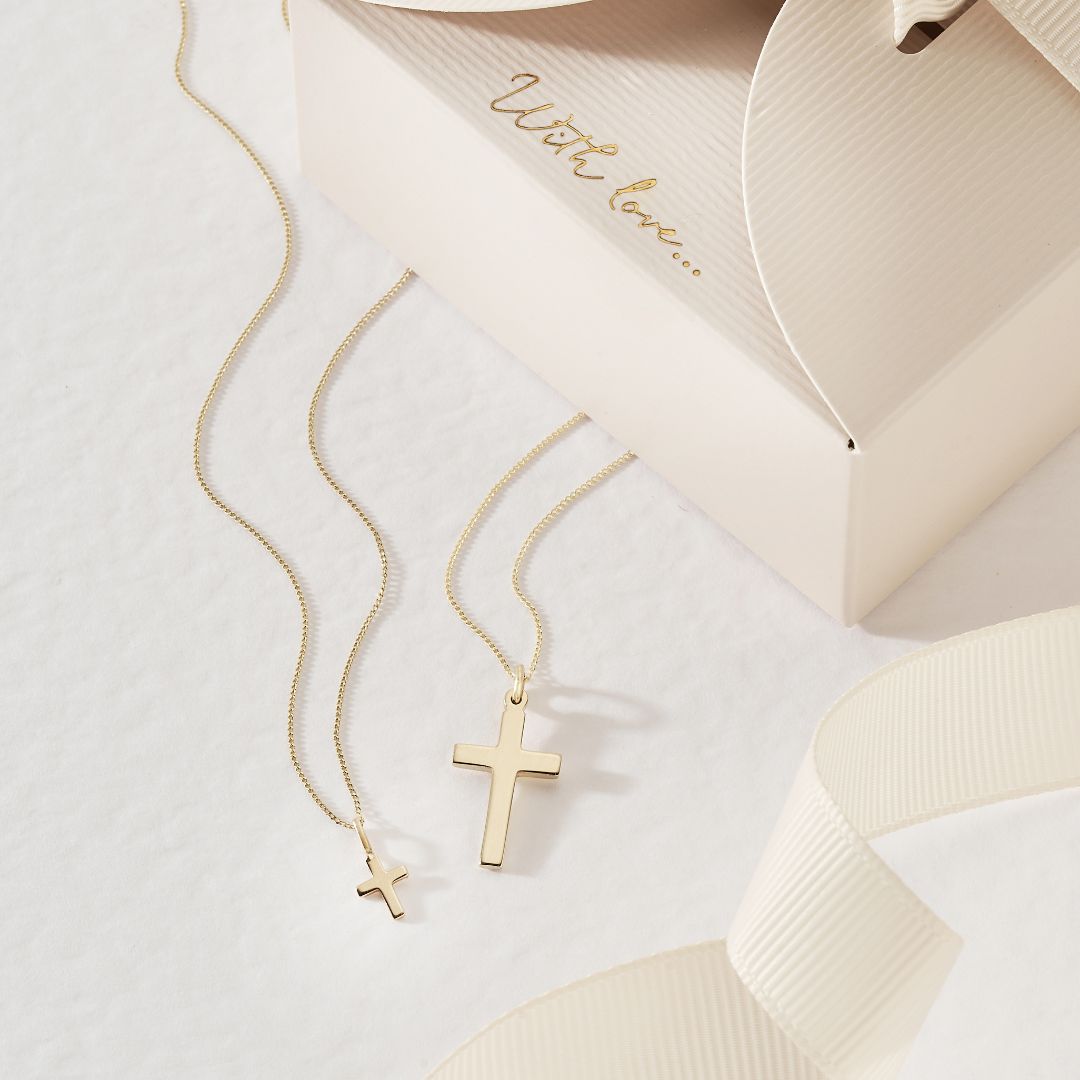 Solid Gold Tiny Cross Necklace