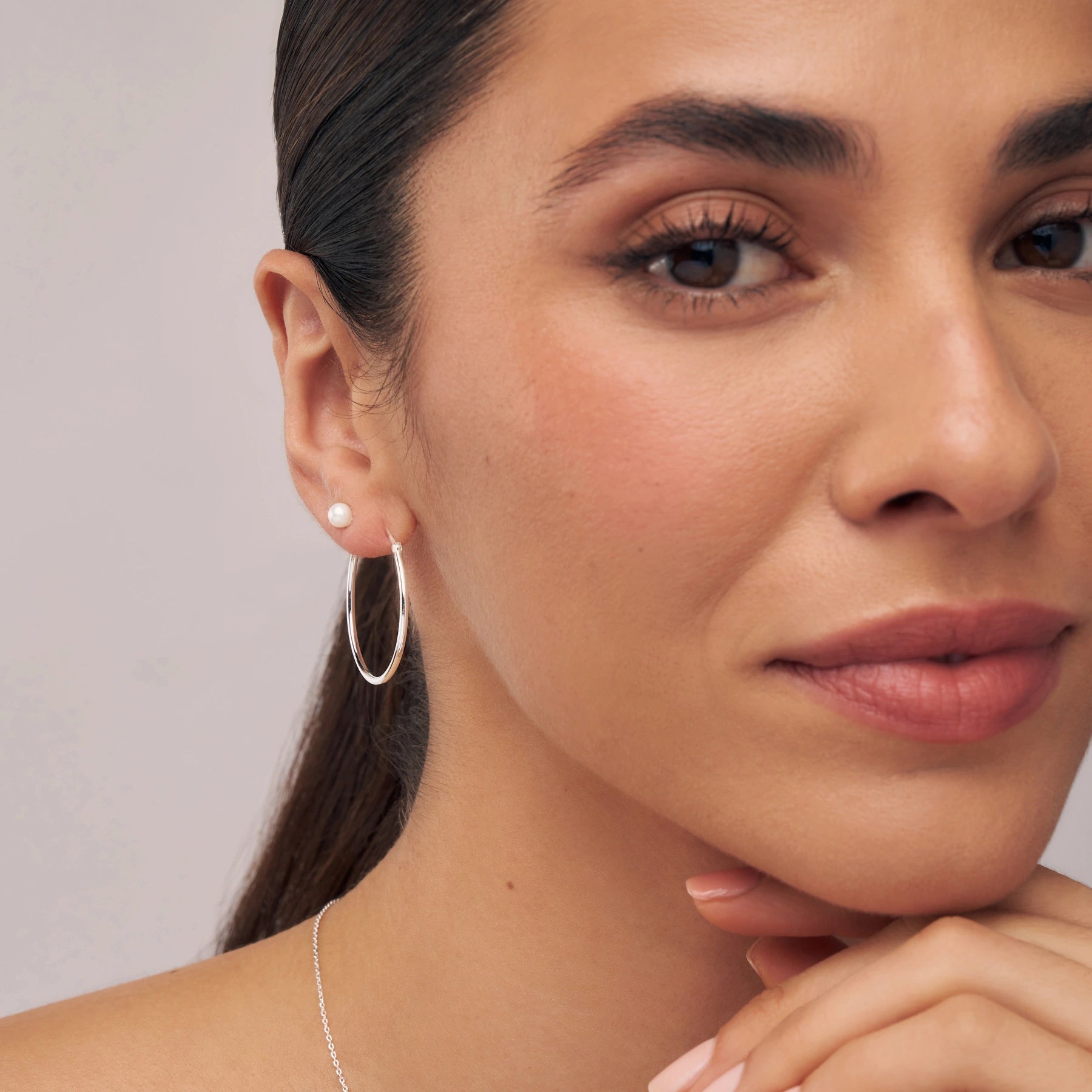 Silver Large Hoop Earrings