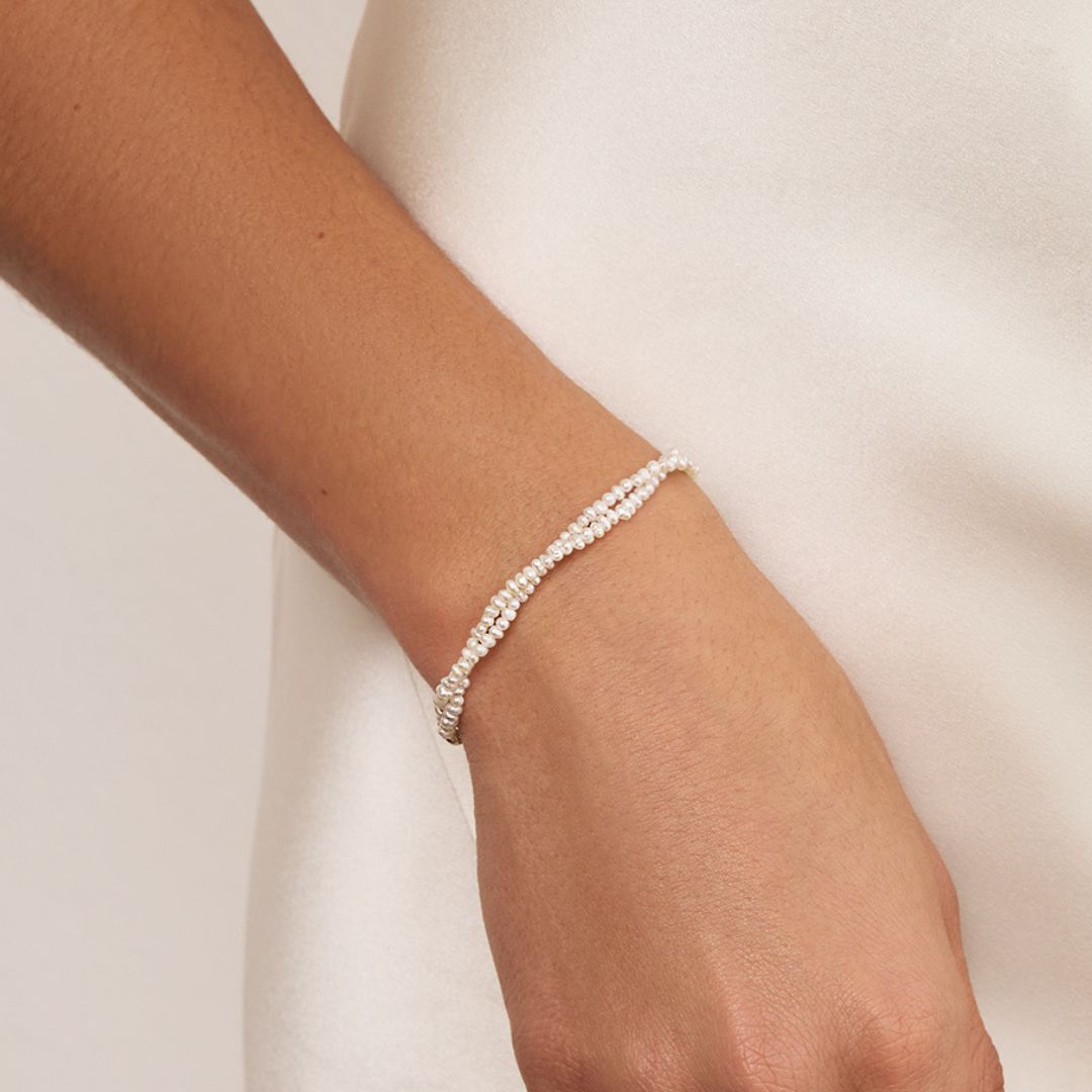 Silver Layered Small Pearl Bracelet