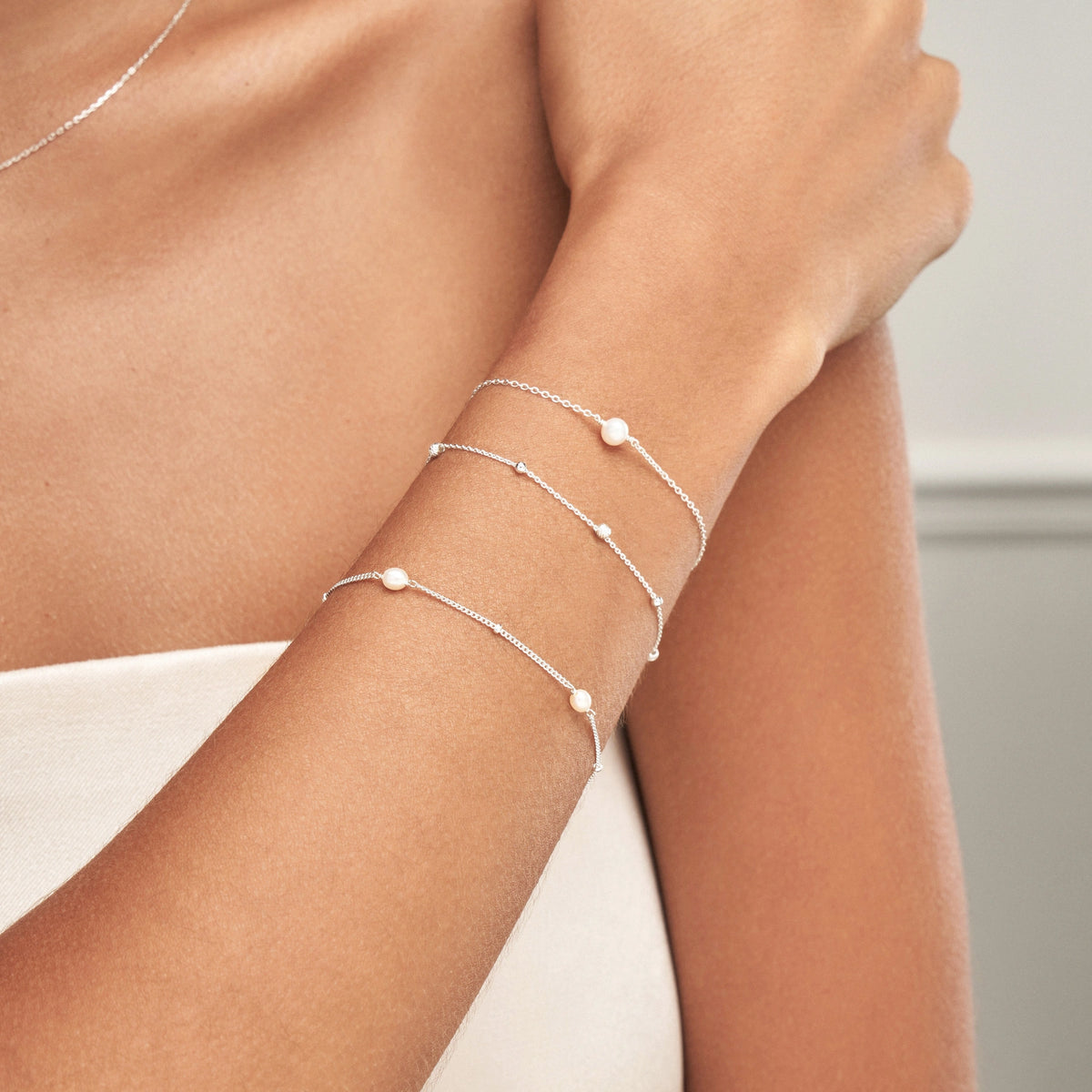 Silver Beaded Chain Bracelet