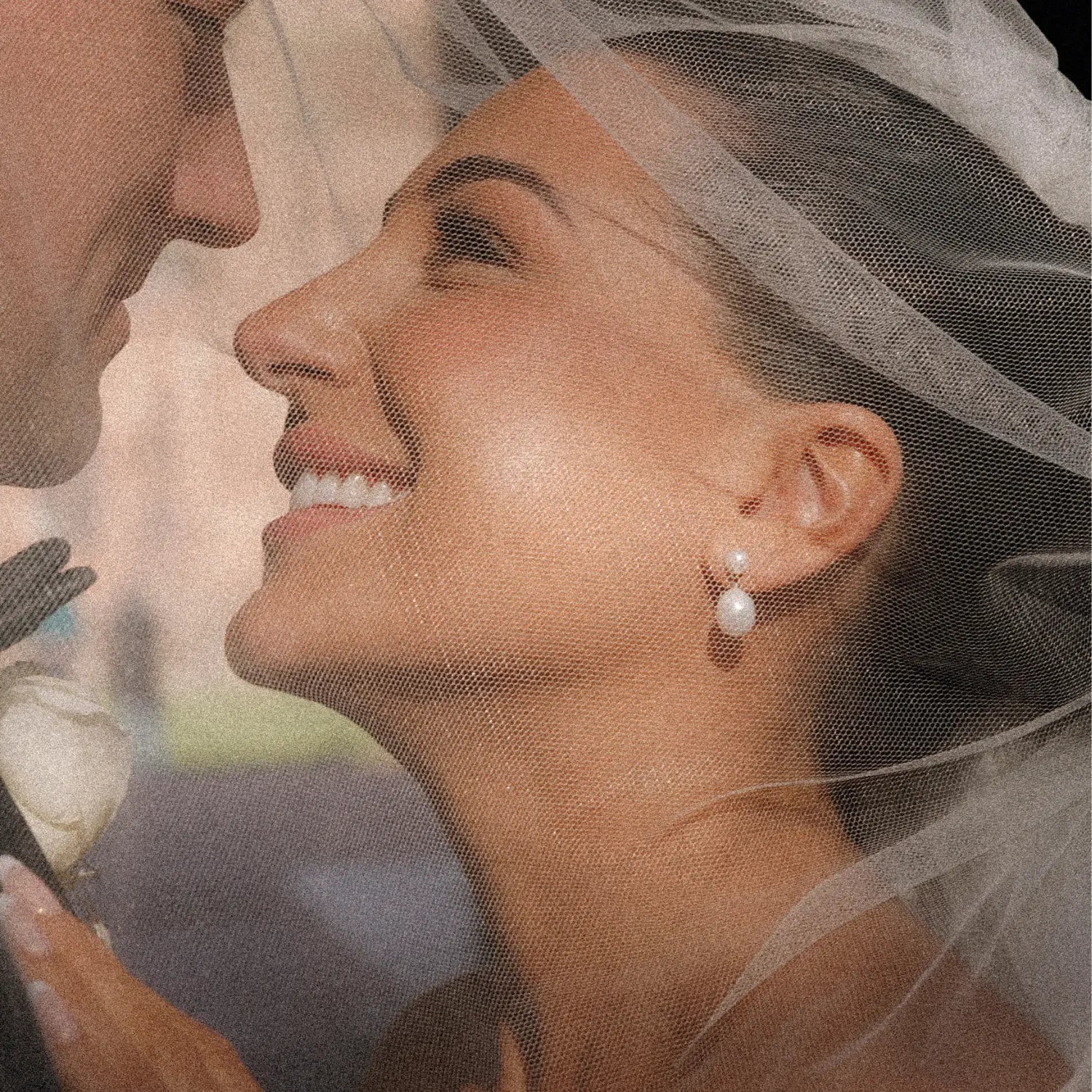 Silver Double Pearl Drop Stud Earrings