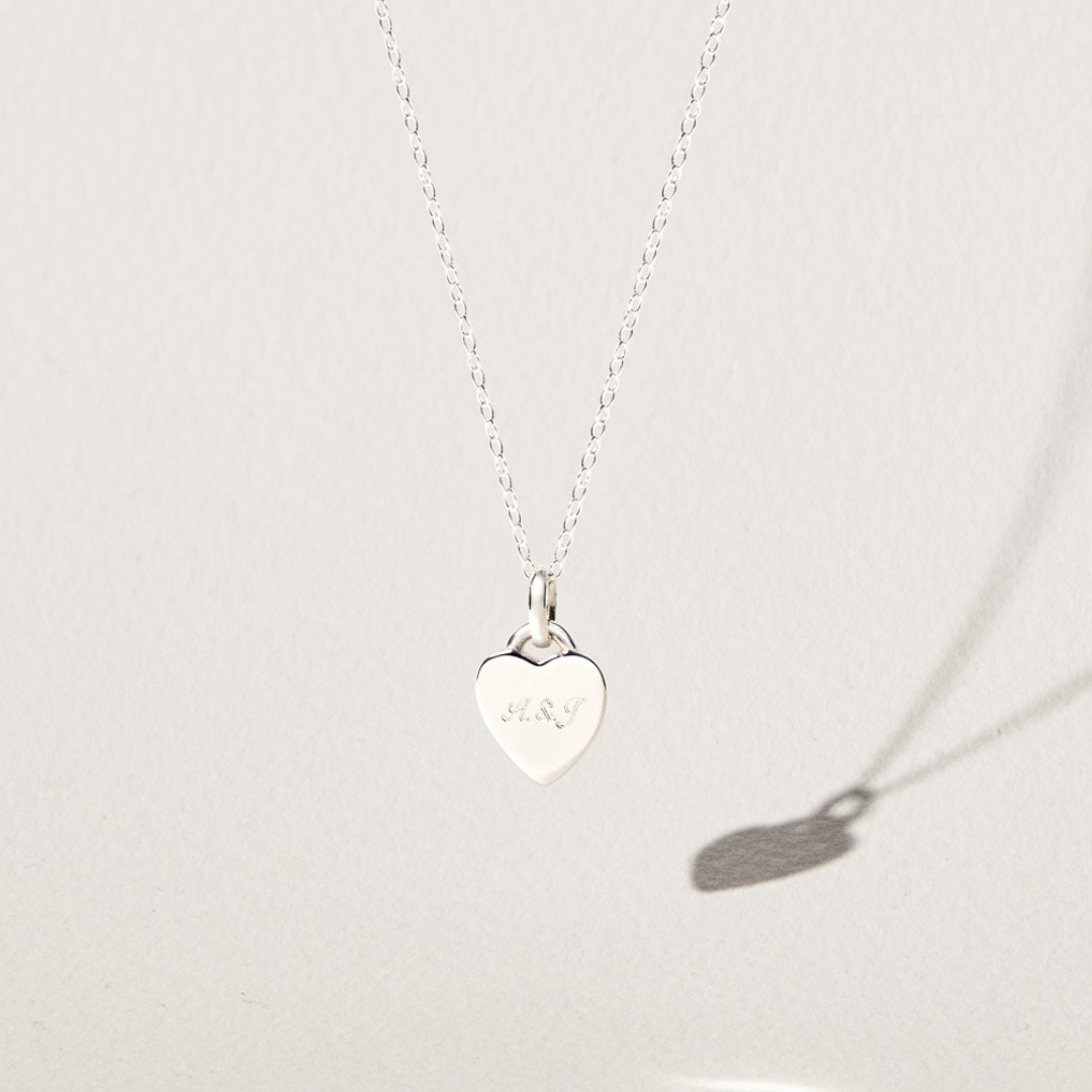 Silver Heart Engraved Necklace