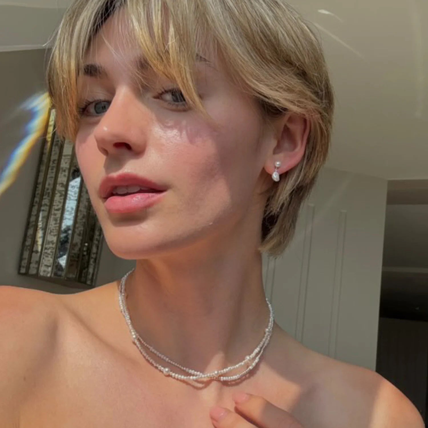 Gold Multi Pearl Choker