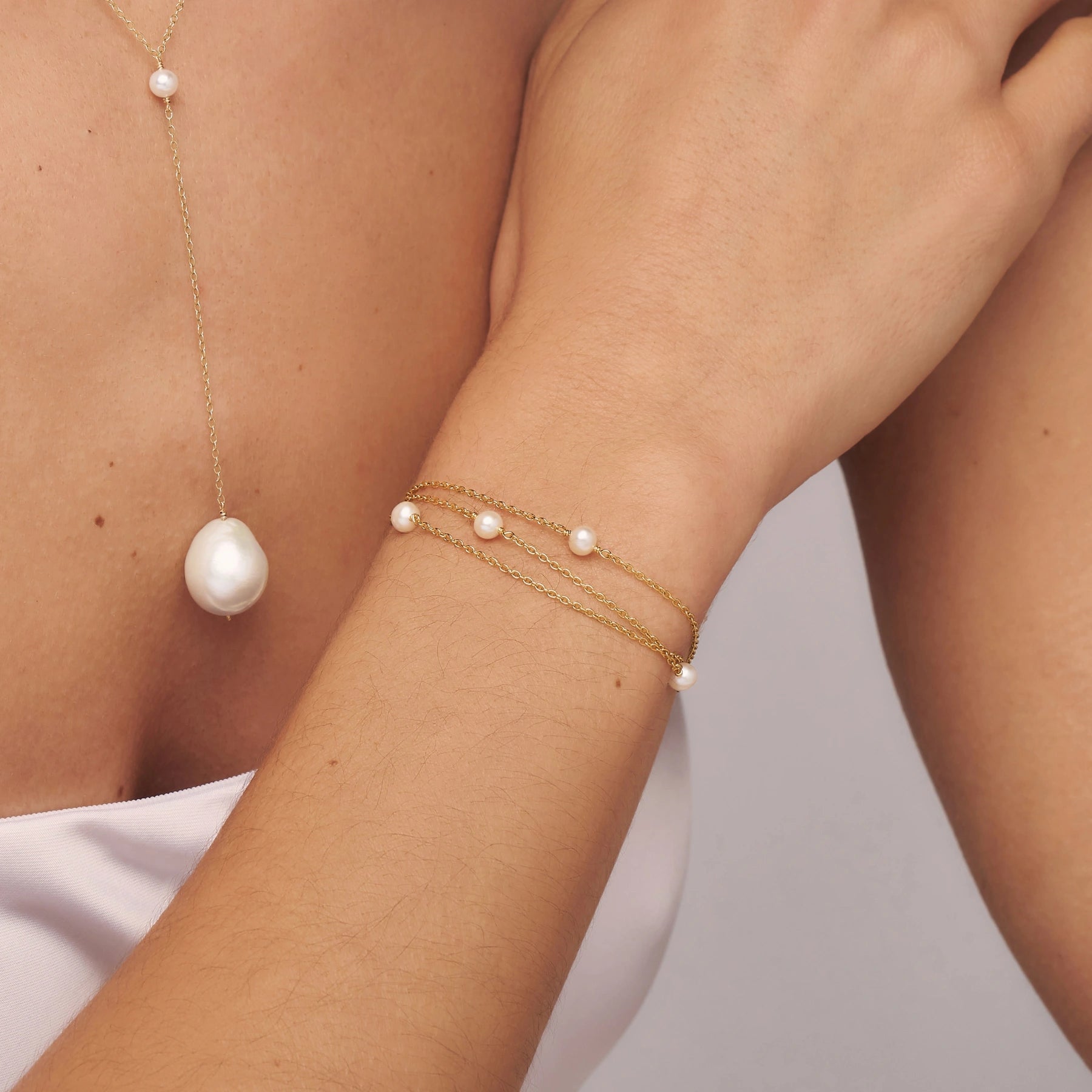 Gold Layered Pearl Bracelet