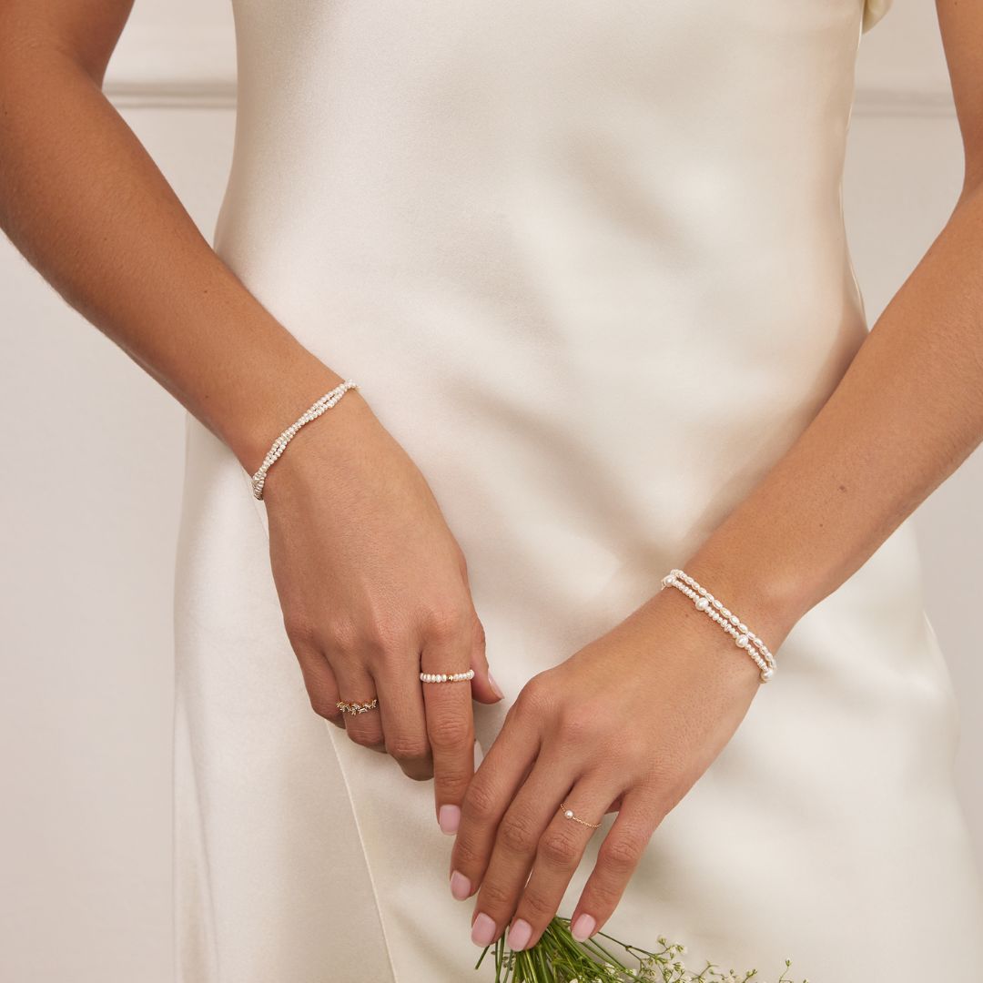 Gold Layered Small Pearl Bracelet