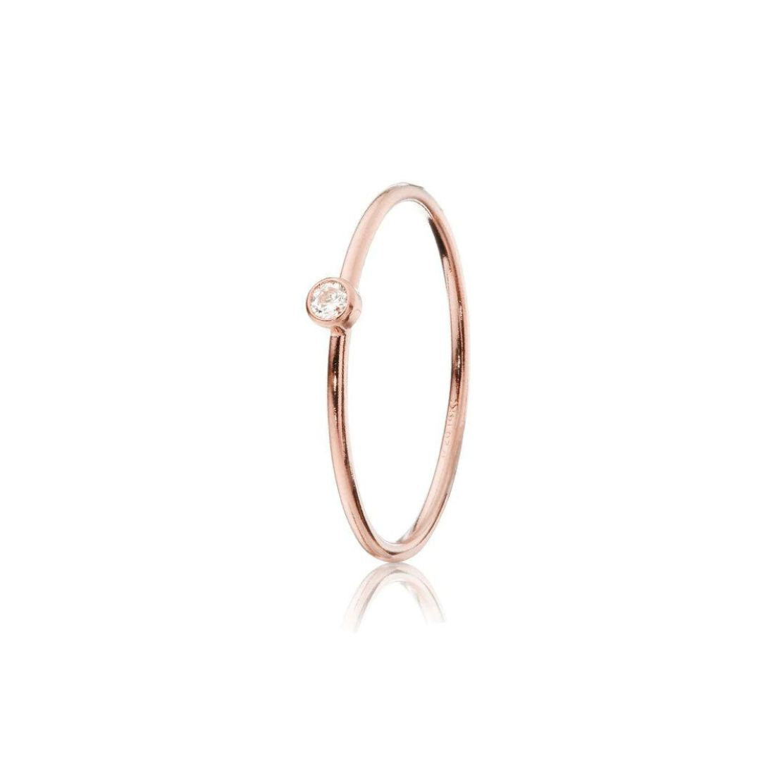 Rose Gold Thin Diamond Style Stacking Ring