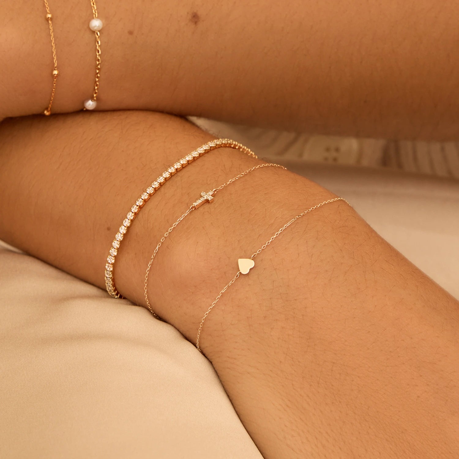 Gold Diamond Style Tennis Bracelet