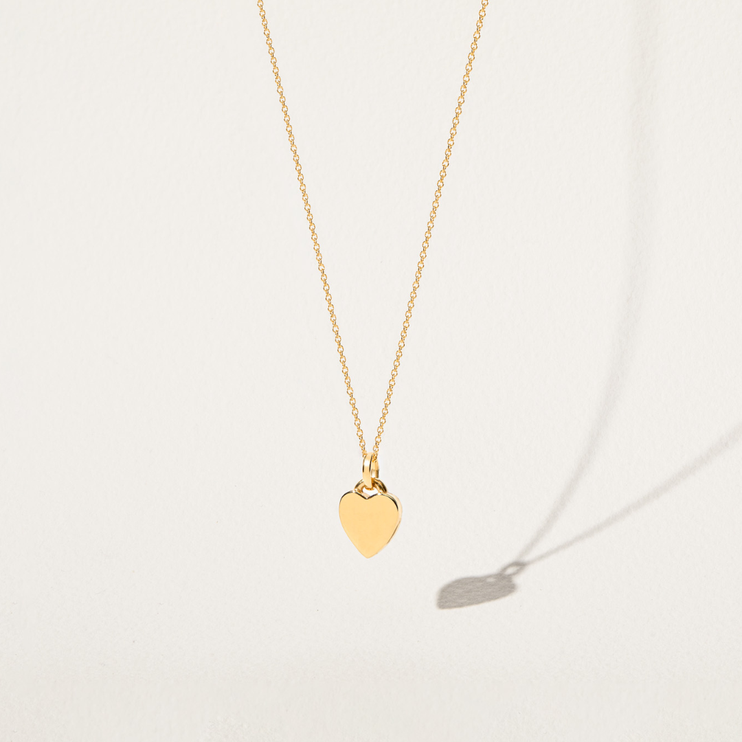 Gold Heart Padlock Pendant Necklace