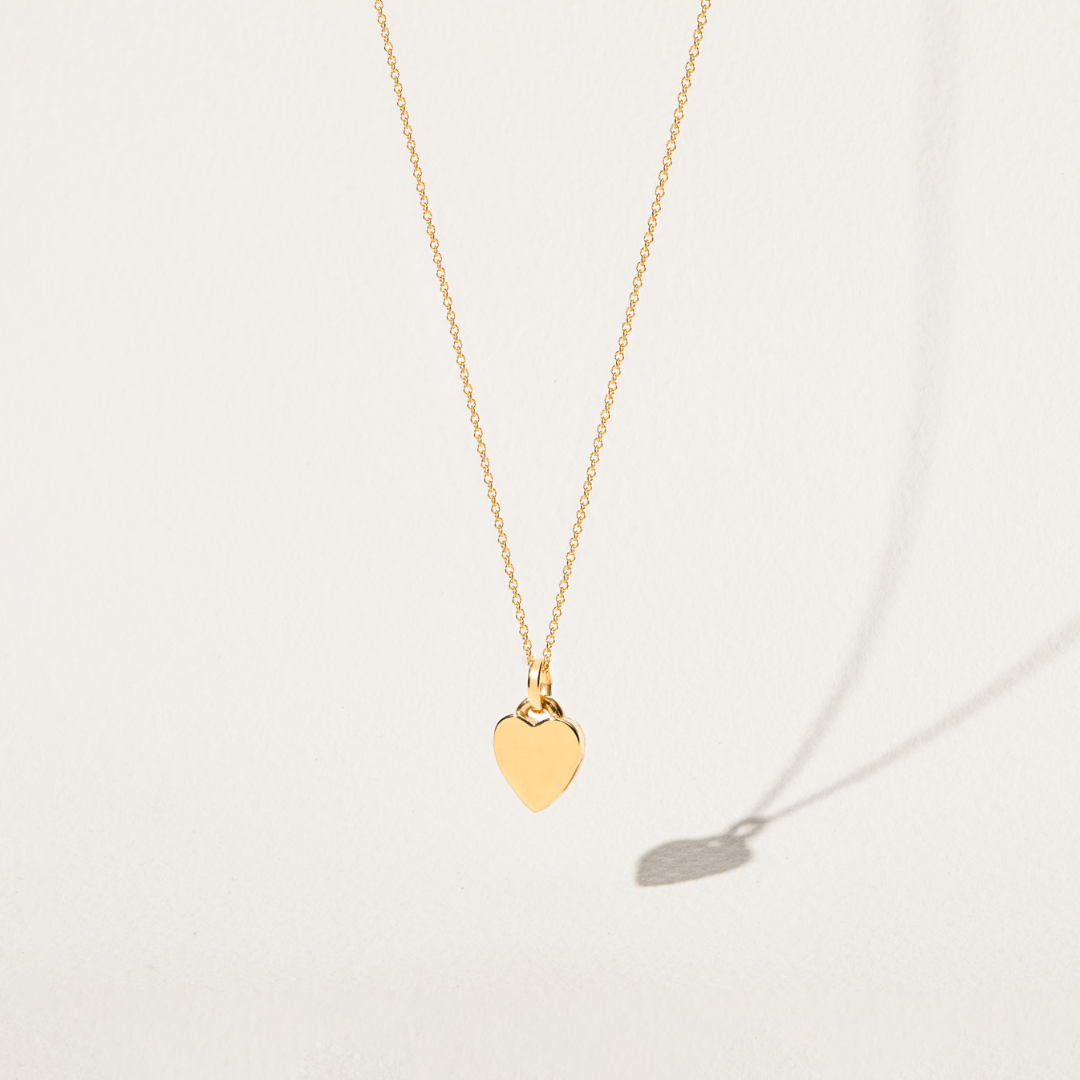 Gold Heart Engraved Necklace