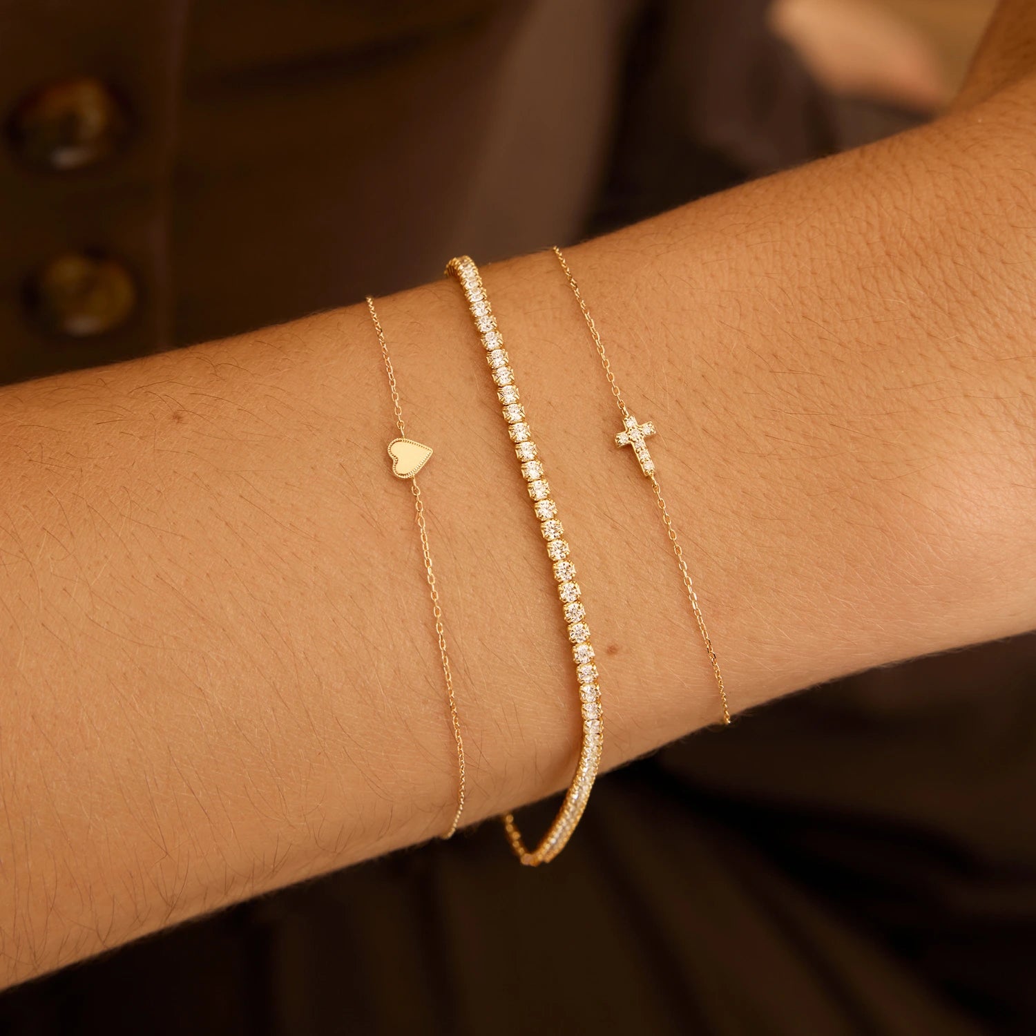 Gold Diamond Style Tennis Bracelet