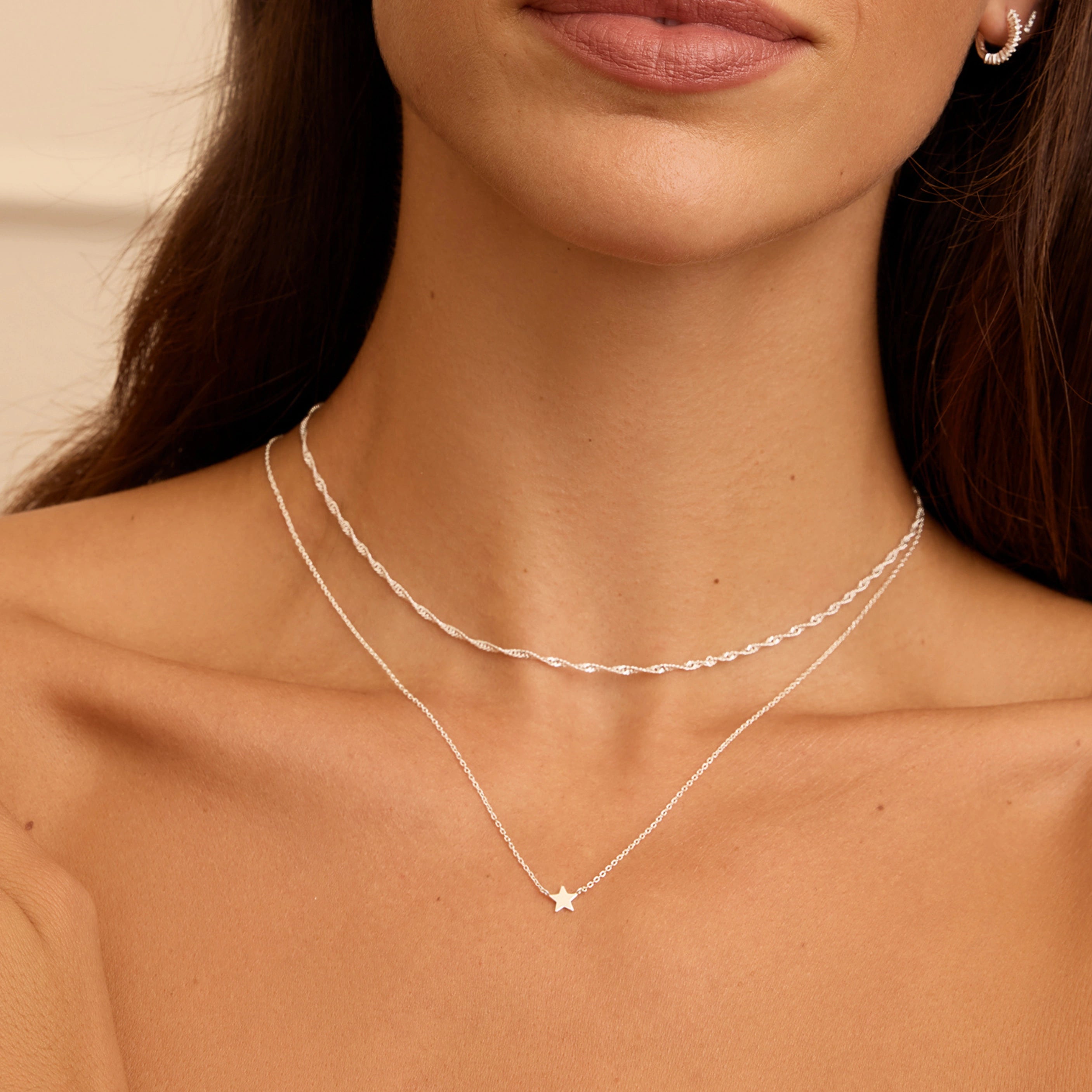 Silver Twisted Rope Chain Necklace