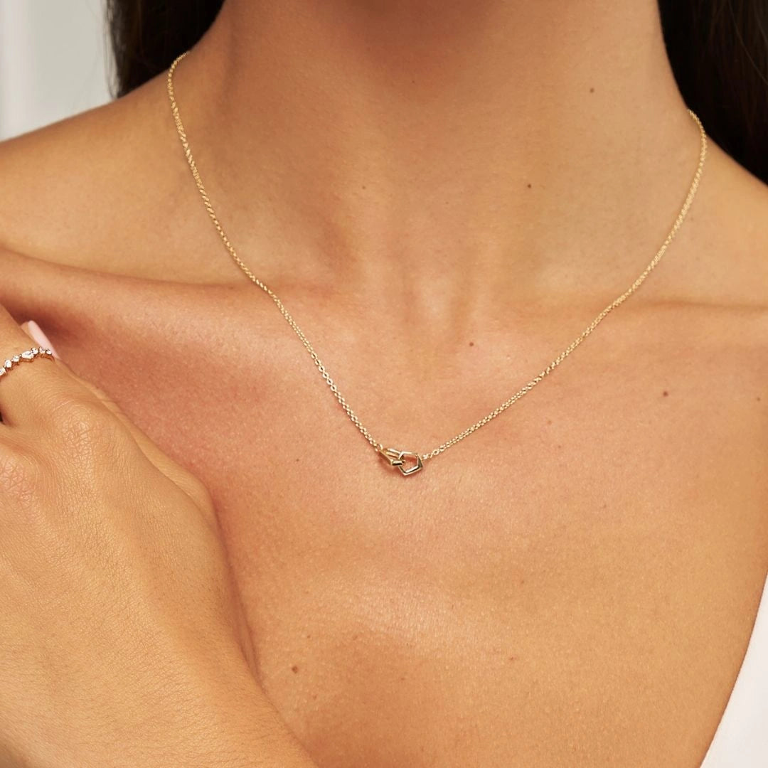 Solid Gold Love Link Necklace