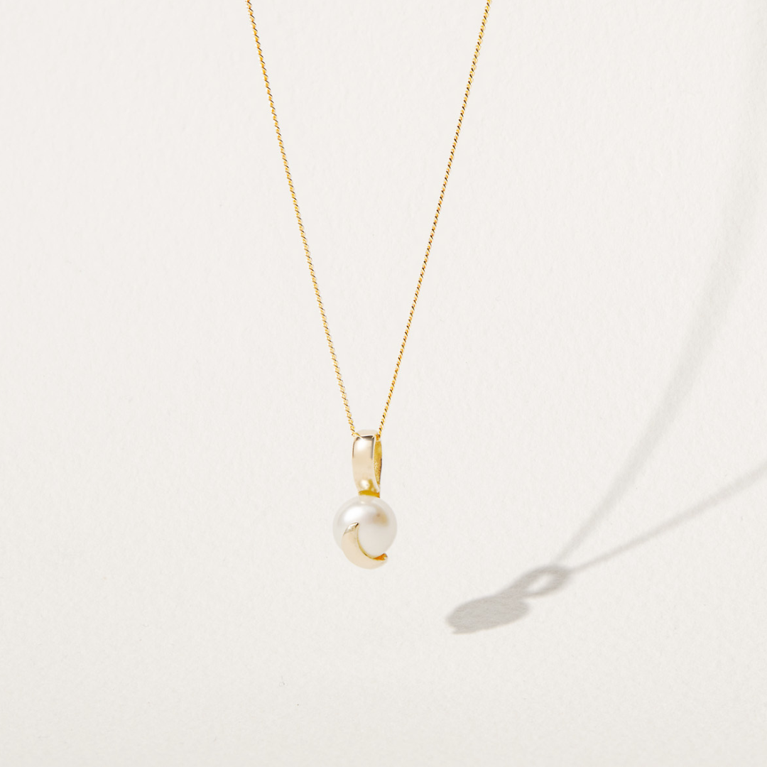 Solid Gold Pearl Necklace