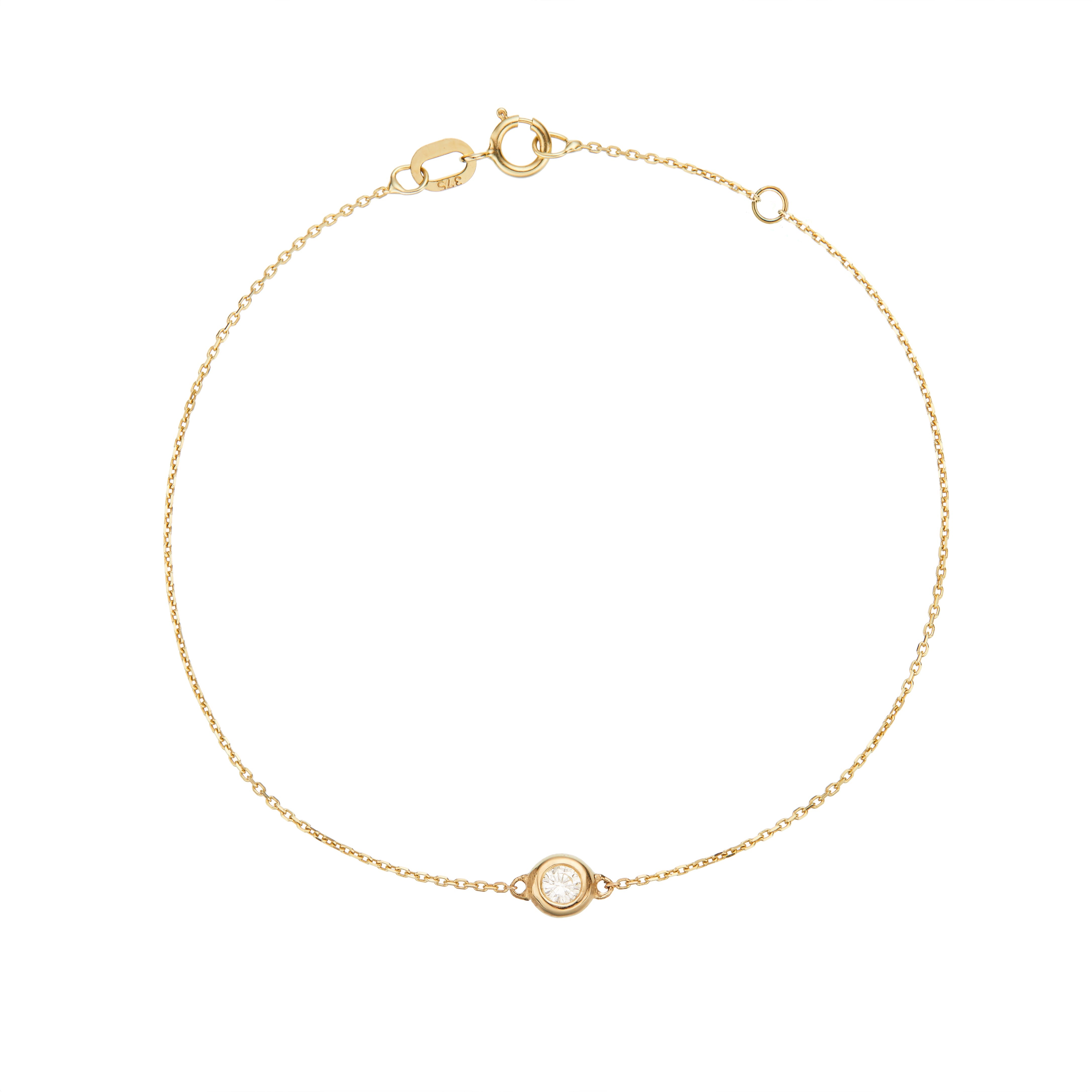 Solid Gold Floating Diamond Bracelet