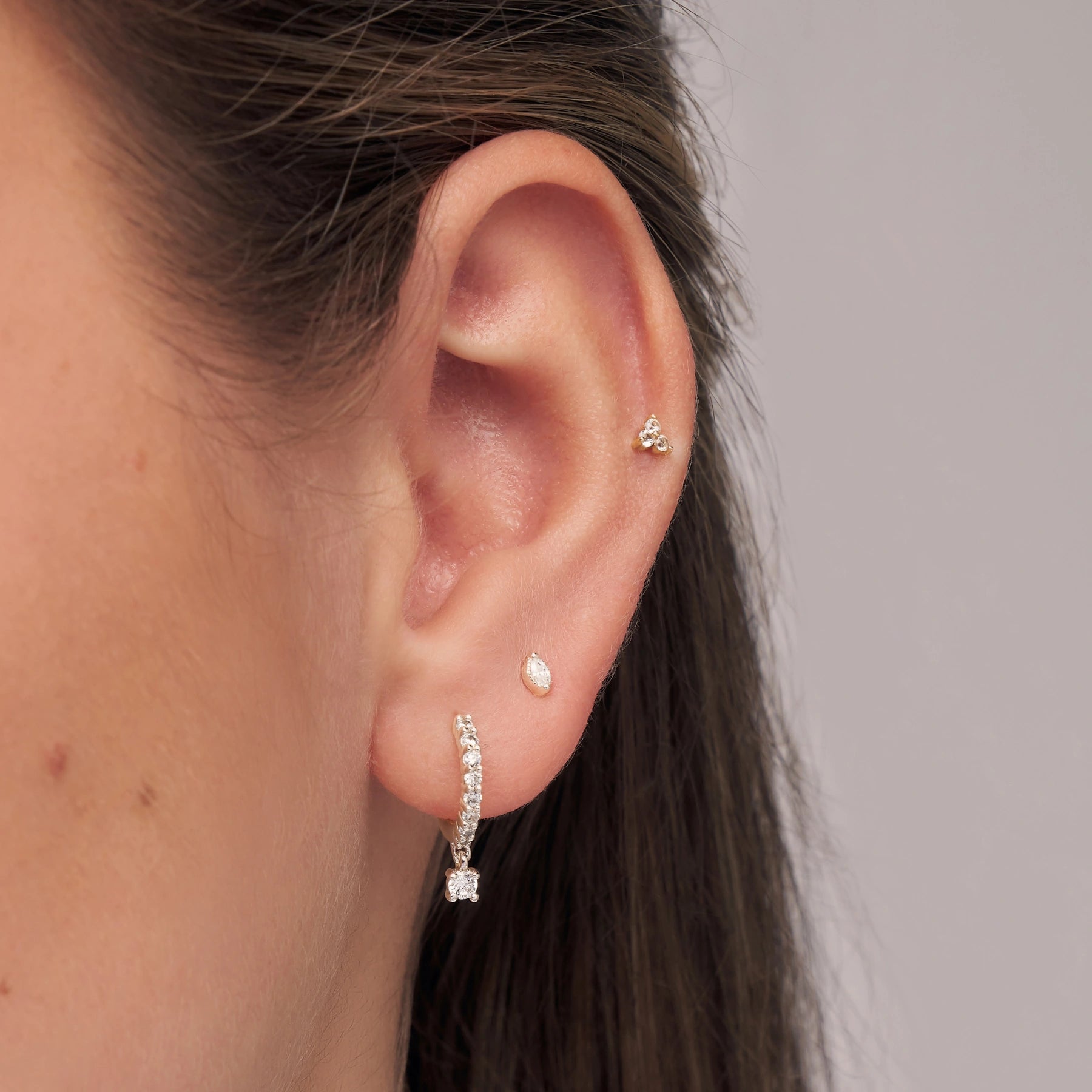Gold Tiny Teardrop Stud Earrings