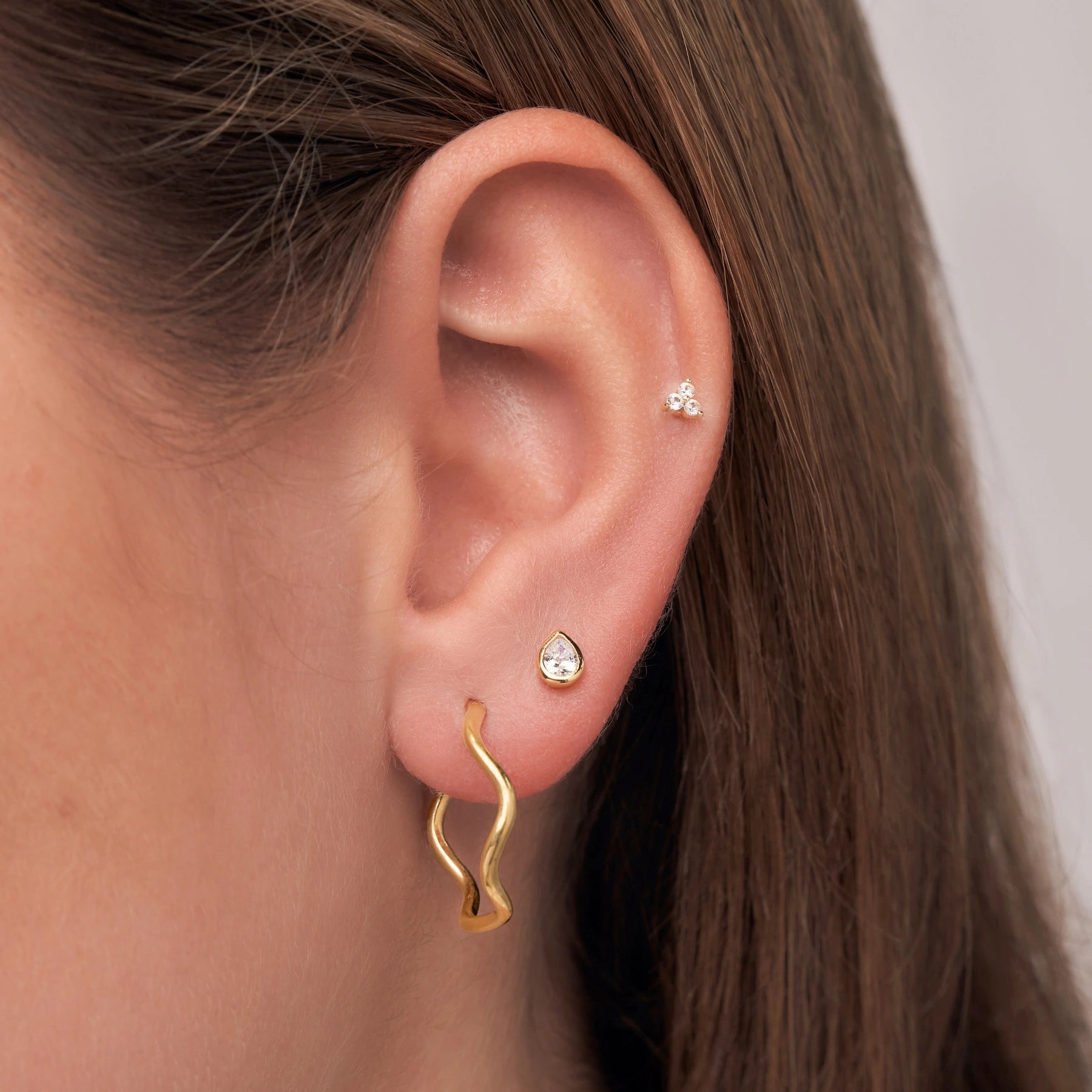 Silver Mini Teardrop Stud Earrings