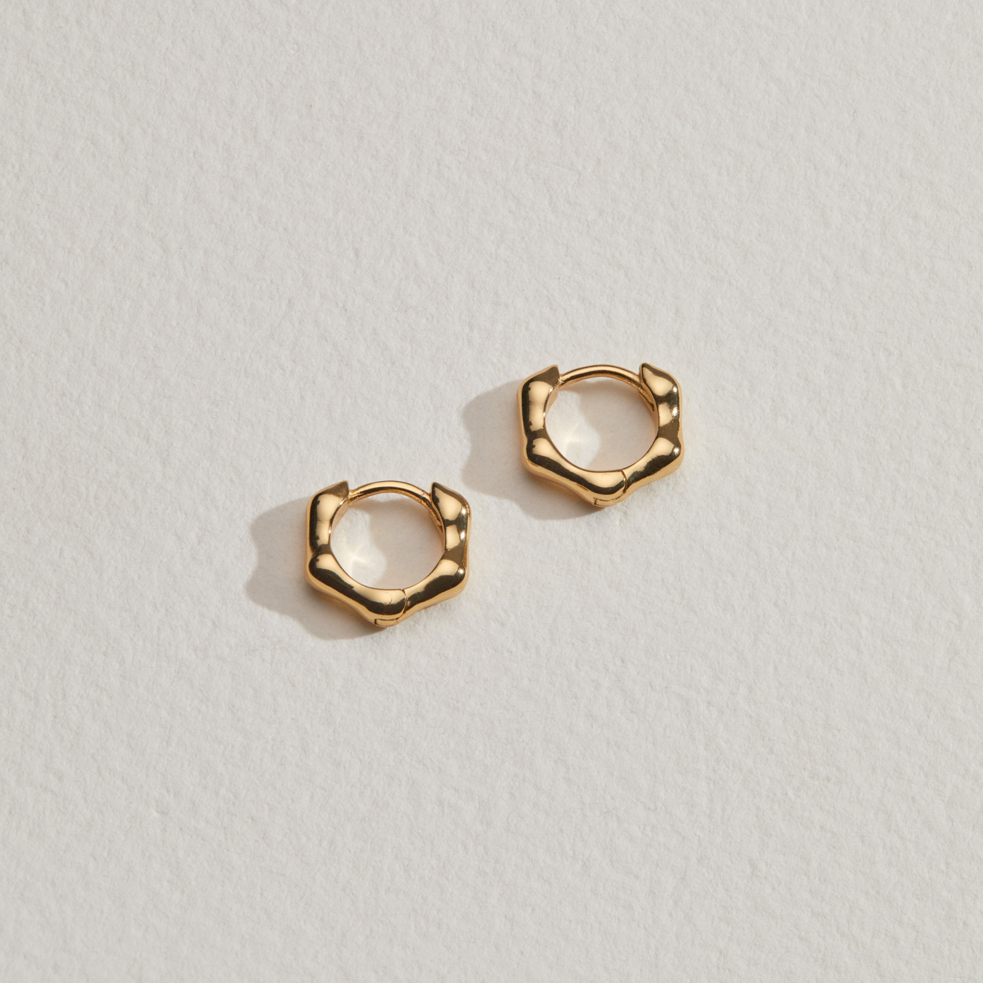 Silver Molten Huggie Hoop Earrings