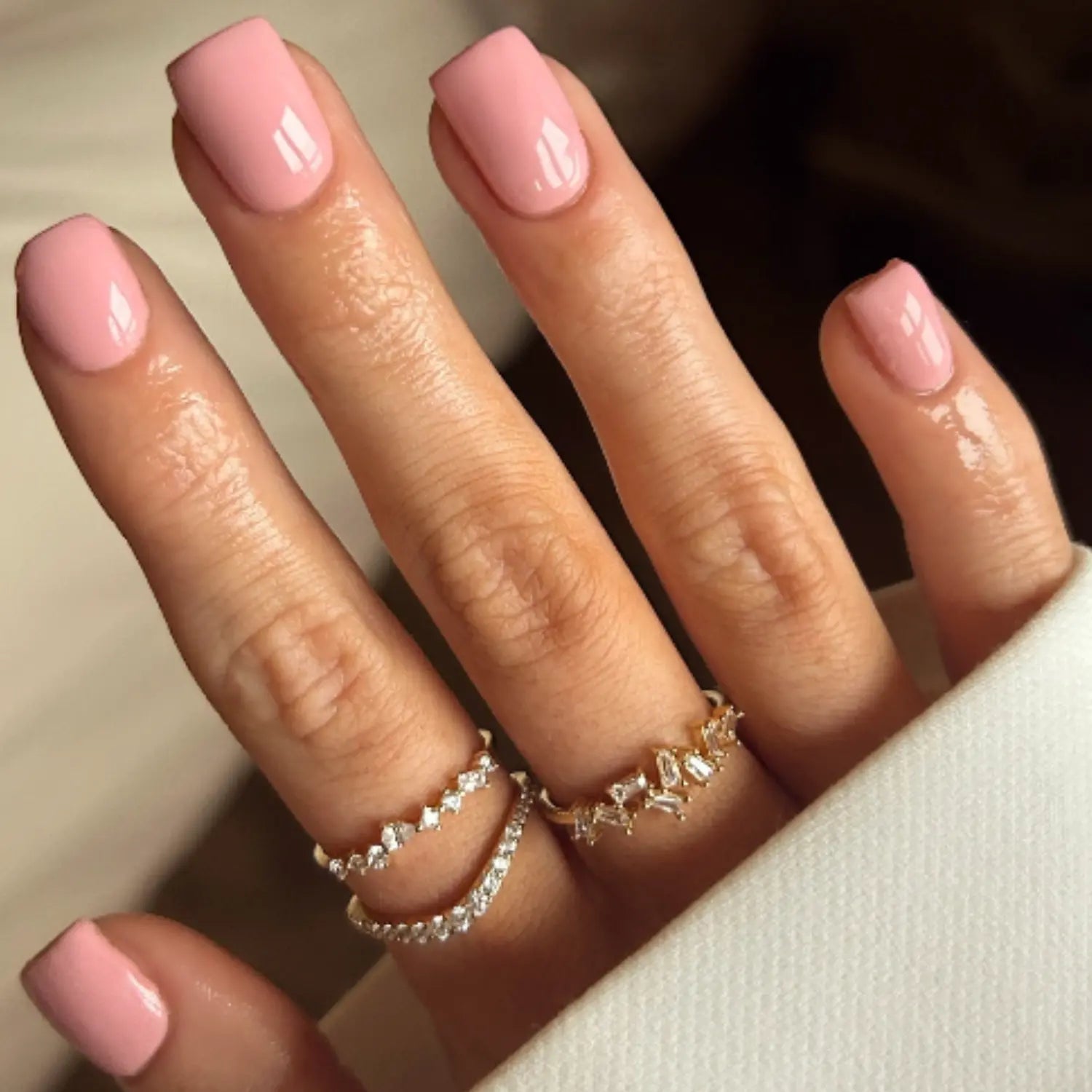 Gold Diamond Style Curve Ring
