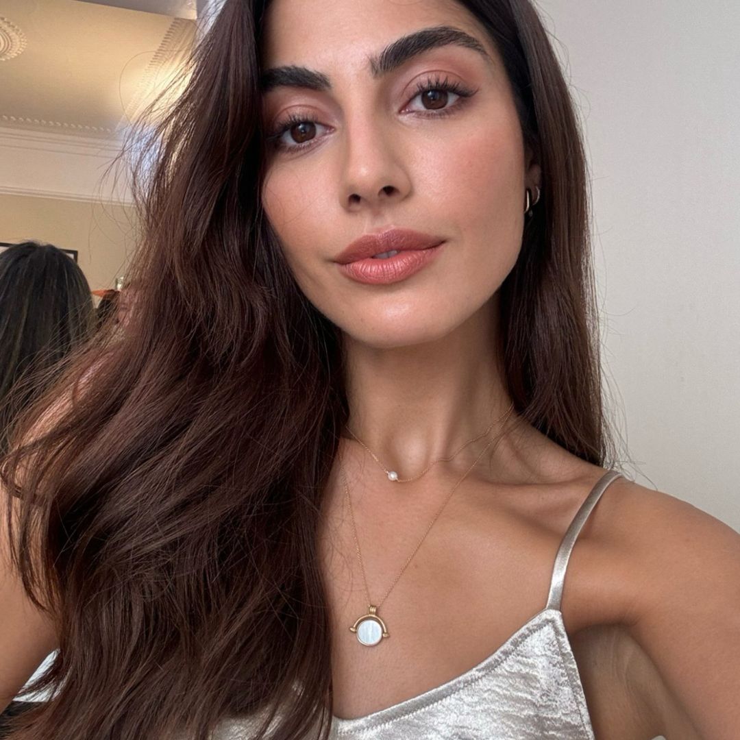 Gold Mother of Pearl Spinning Disc Necklace