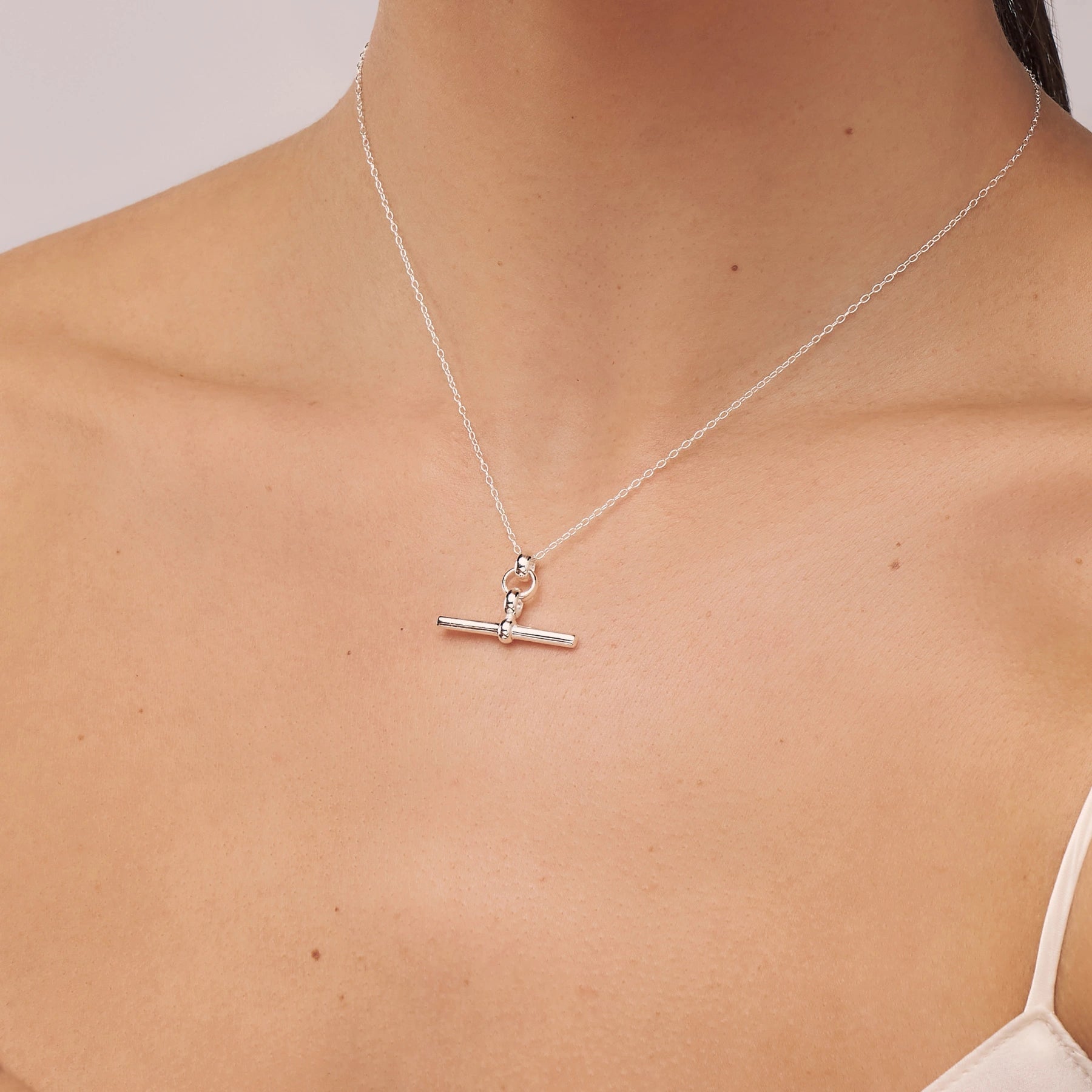 Silver T-Bar Necklace