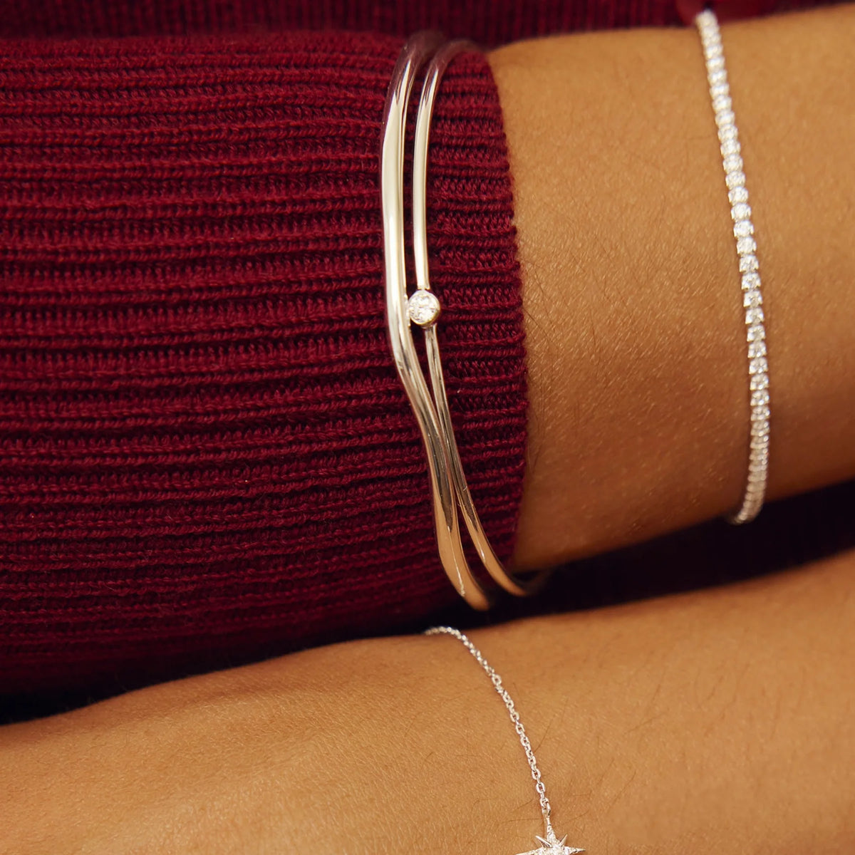 Silver Wave Bangle