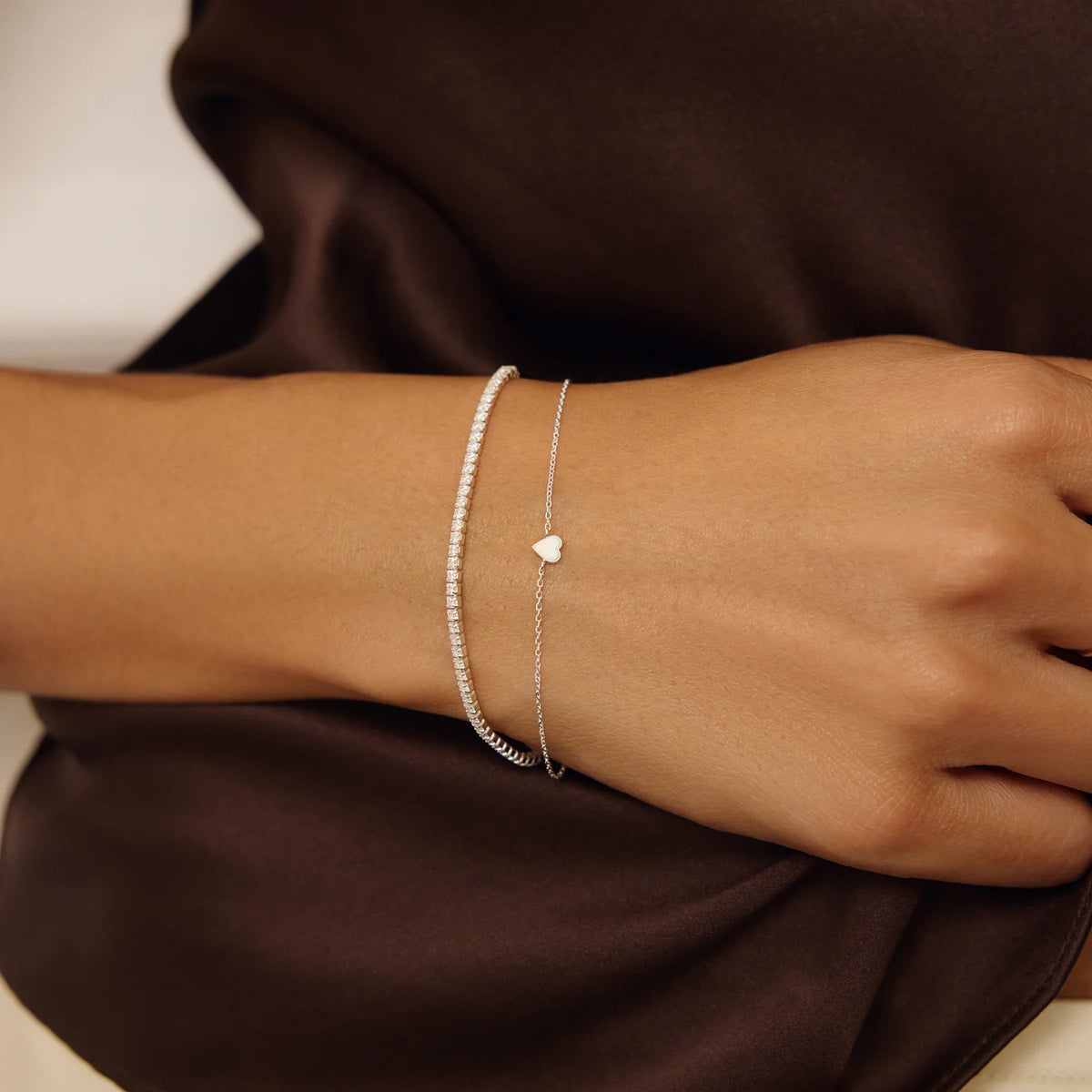 Silver Diamond Style Tennis Bracelet