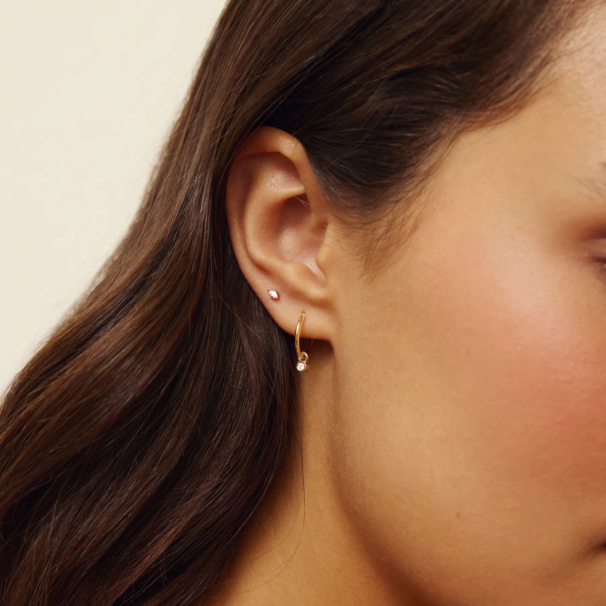 Gold Tiny Teardrop Stud Earrings
